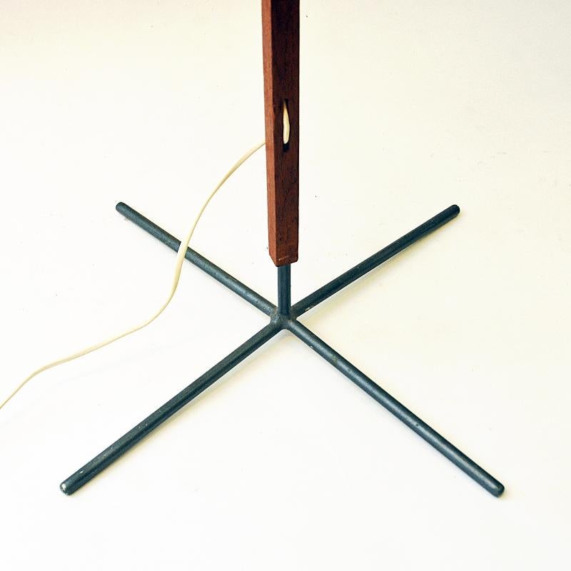 Fabric Vintage Floorlamp mod G35 of teak and iron by Hans-Agne Jakobsson, Sweden 1960s For Sale