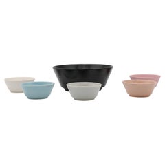 Vintage Flora Gouda Multi-Colored Ceramic Condiment Bowls and One Larger Bowl