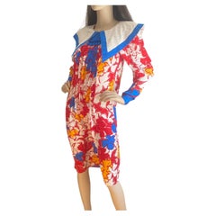 Vintage Flora Kung NWT Vibrant Silk Sailor Dress