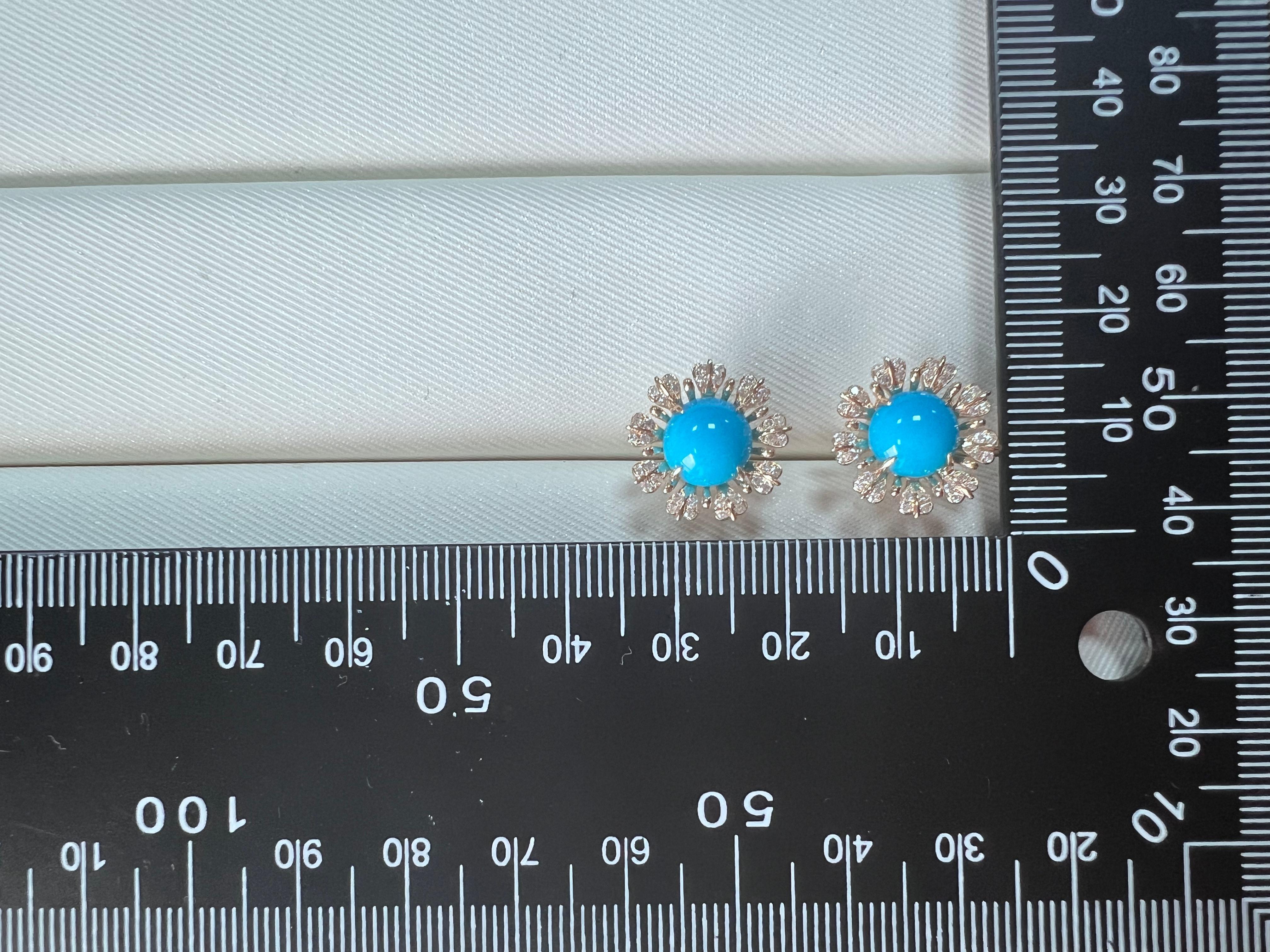 Cabochon Orecchini floreali d'epoca con diamanti in oro 14 carati con diamante della Bella Addormentata da 4,02 carati in vendita