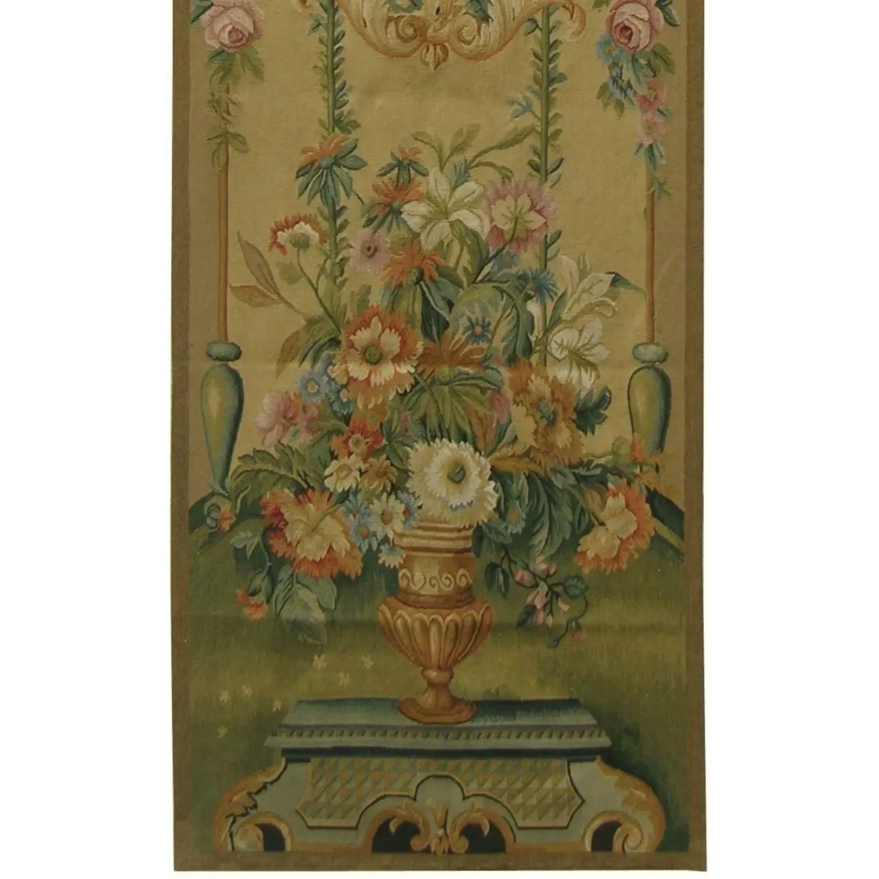 Unknown Vintage Floral and Bird Tapestry 9X2.4 For Sale
