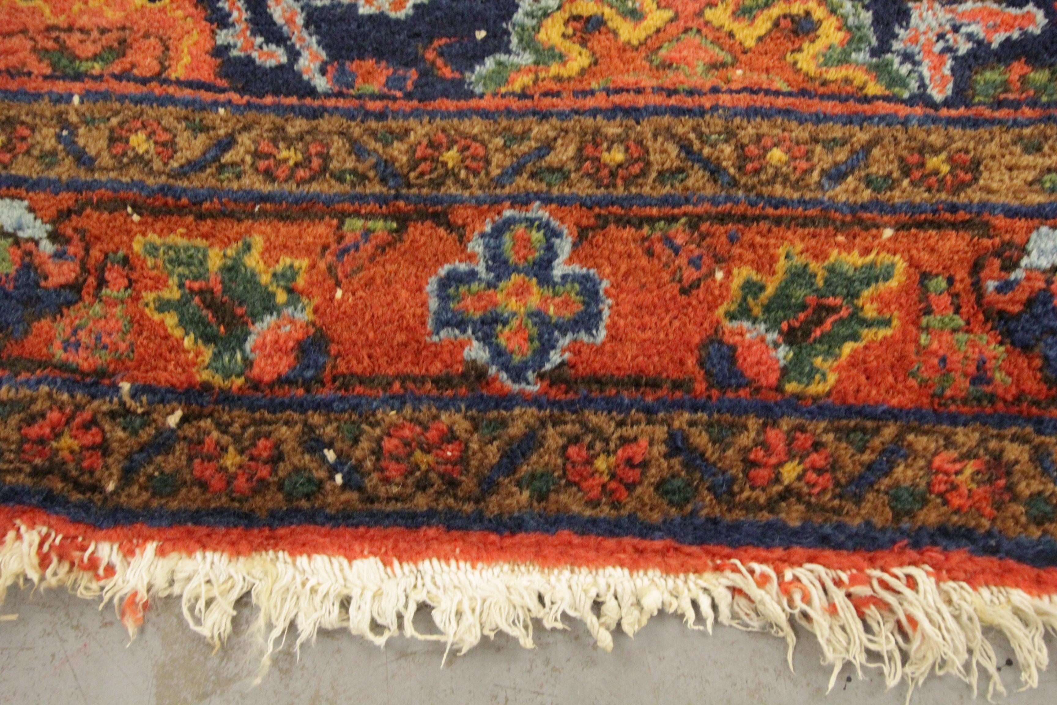 Vintage Floral Area Rug Handmade Oriental Wool Living Room Rug For Sale 1