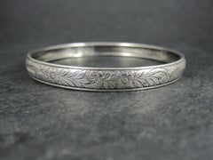 Pulsera brazalete floral vintage Plata de ley 7,75