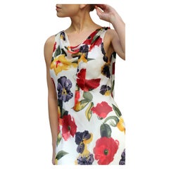 Retro Floral Bias-Cut Chiffon Dress