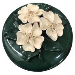 Vintage Floral Ceramic Jewelry Trinket Box