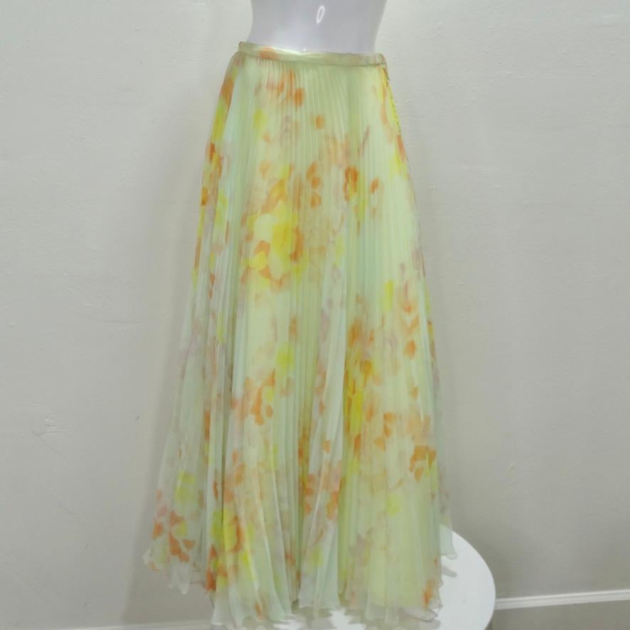 Brown 1960s Malcolm Starr Floral Chiffon Set