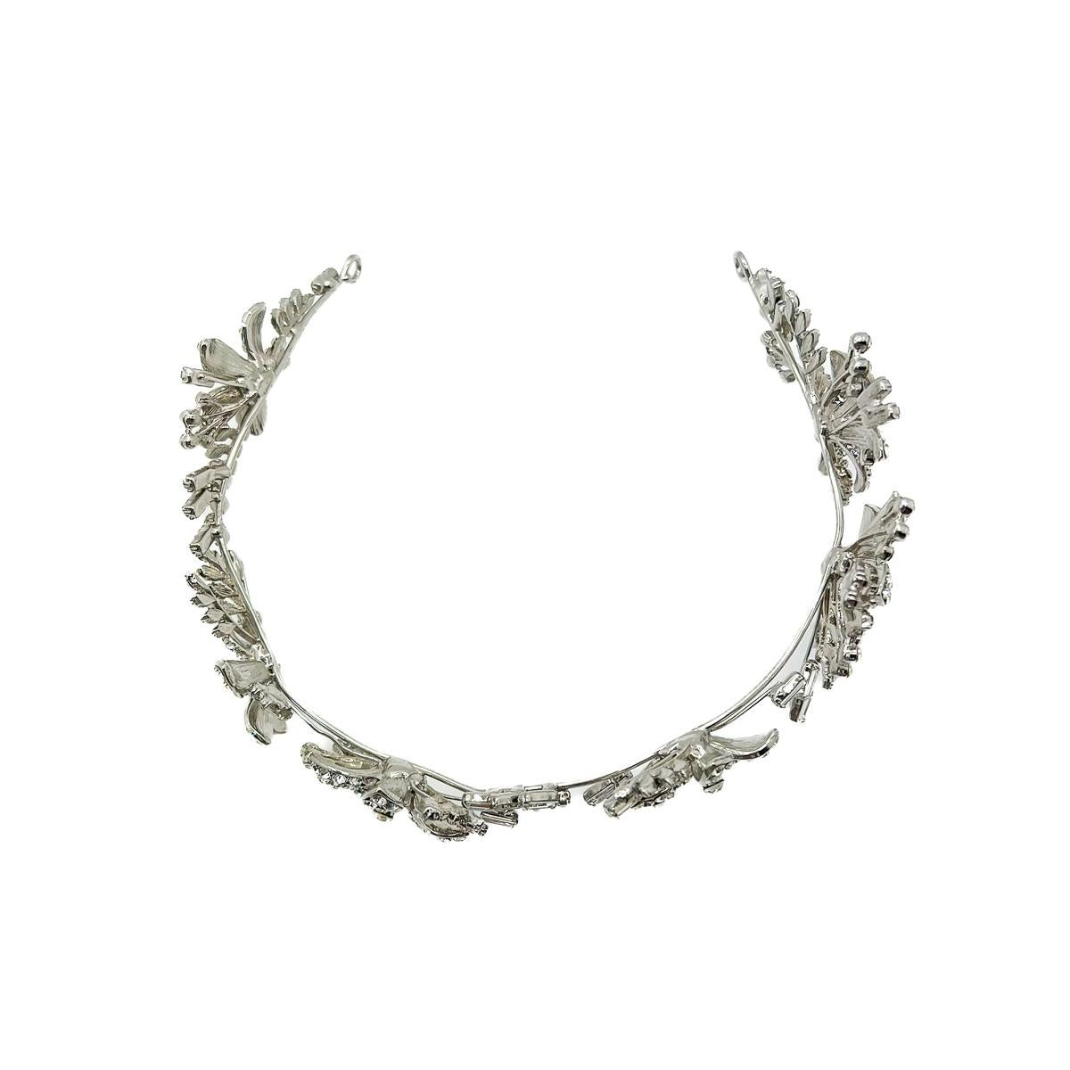Tiara floreale d'epoca in cristallo anni '90 in vendita 3