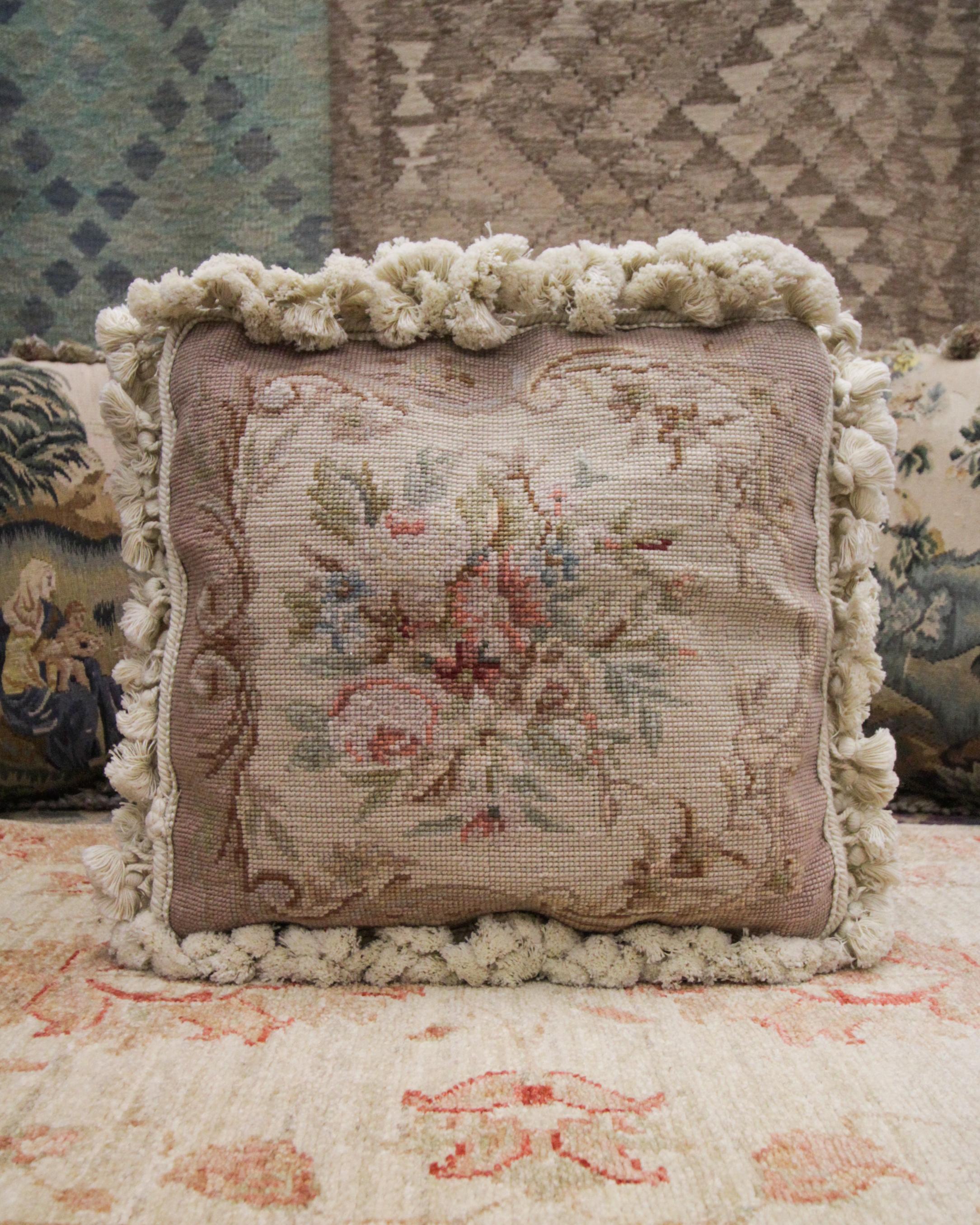 Chinese Vintage Floral Cushion Cover Beige Cream Sofa Armchair Scatter Pillow Case