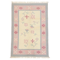 Vintage Floral Dhurrie Rug