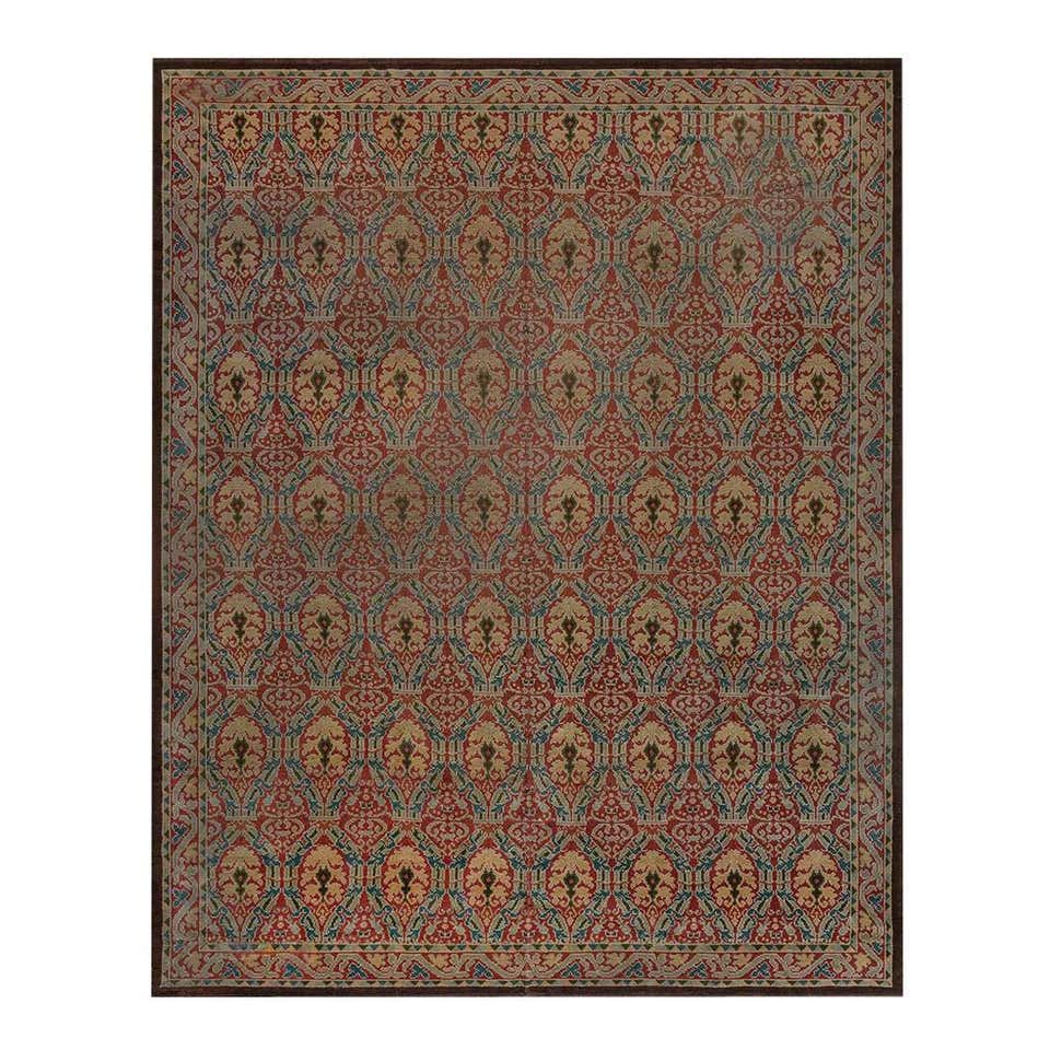 Elegant Spanish Rug with Floral Design in Golden-Green, Acid Green and ...