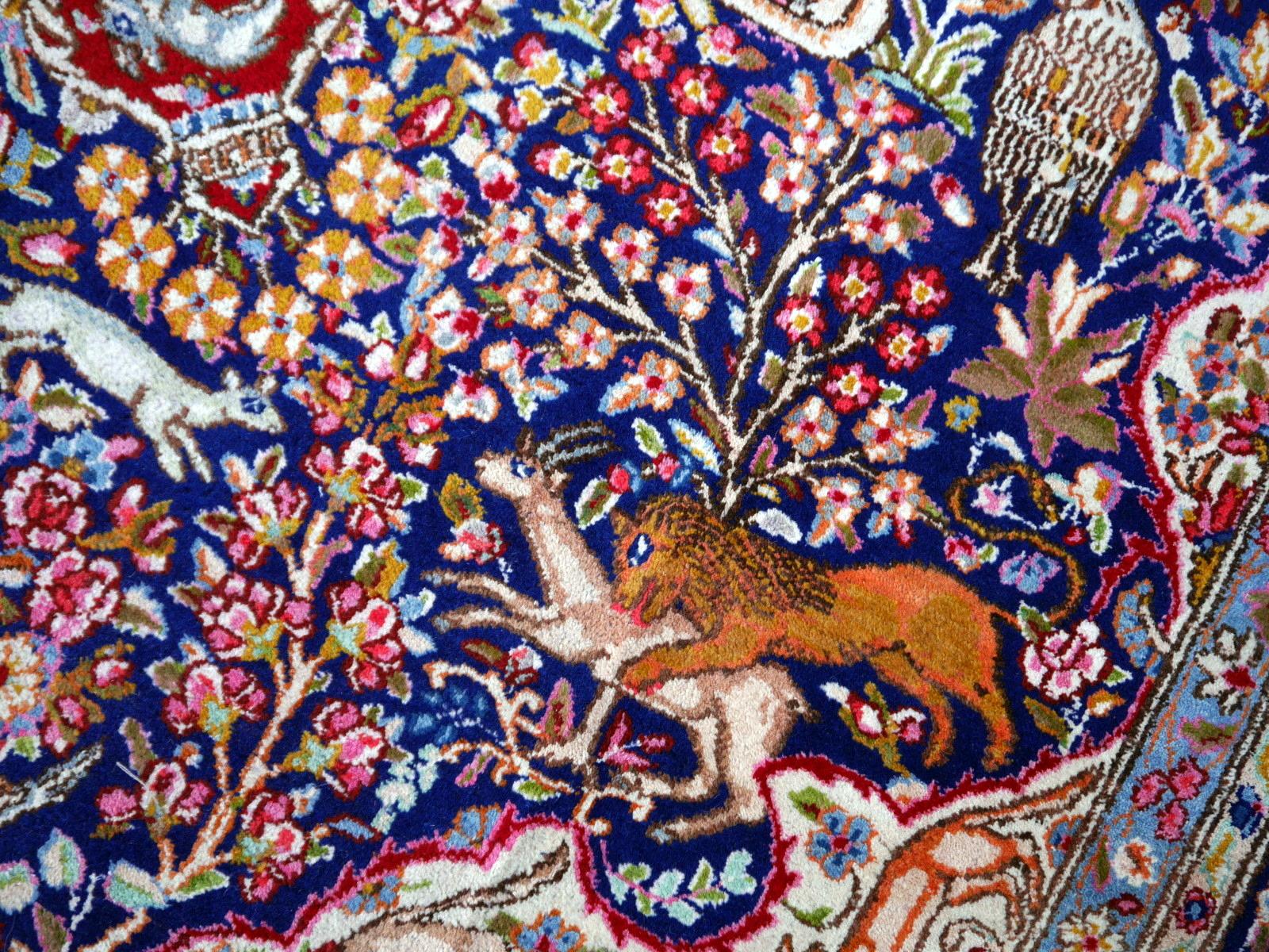 Alfombra Vintage Alfombra Floral de Caza Oriental 10 x 13 pies Colección Djoharian en venta 3