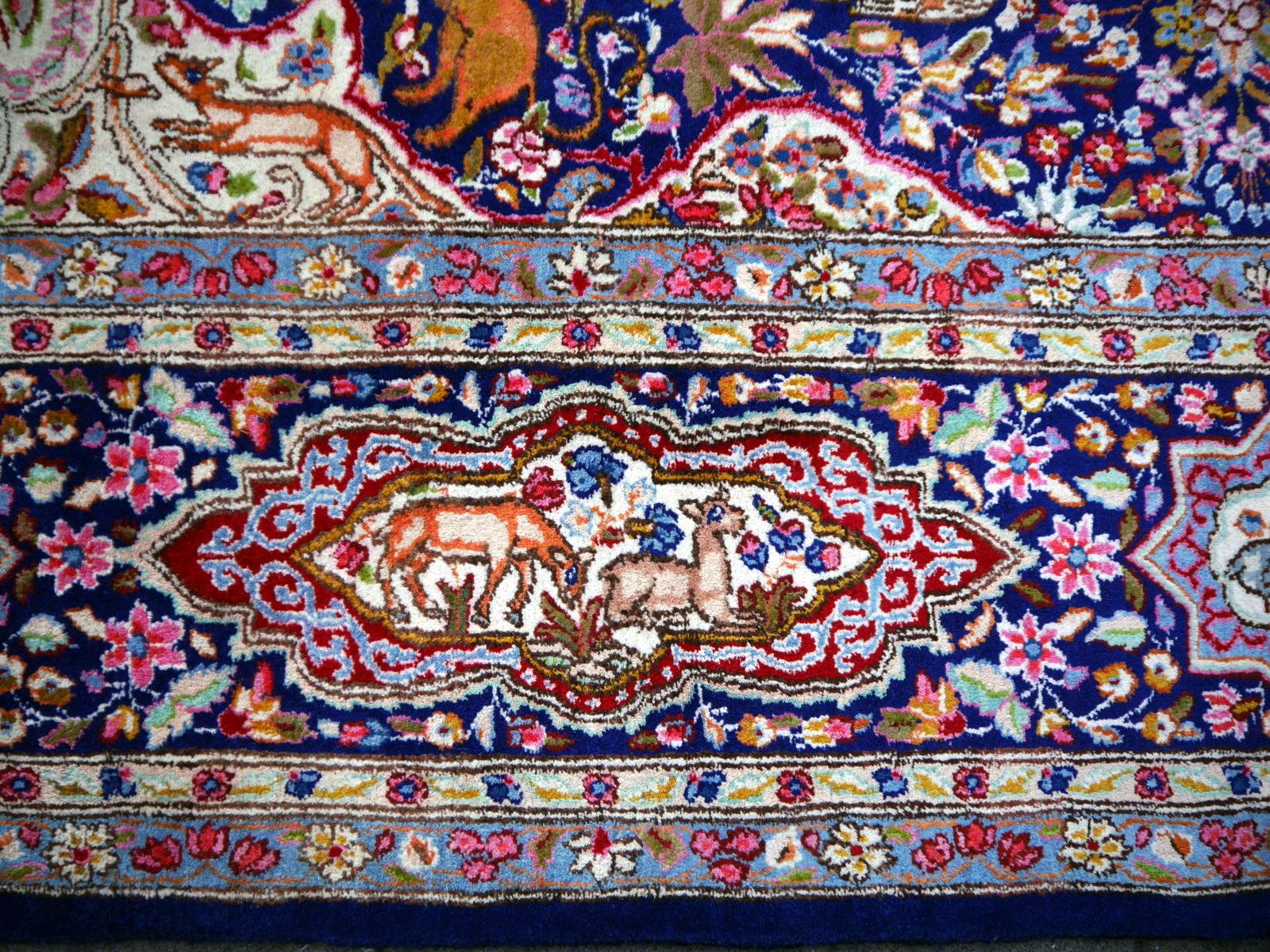 Alfombra Vintage Alfombra Floral de Caza Oriental 10 x 13 pies Colección Djoharian siglo XX en venta