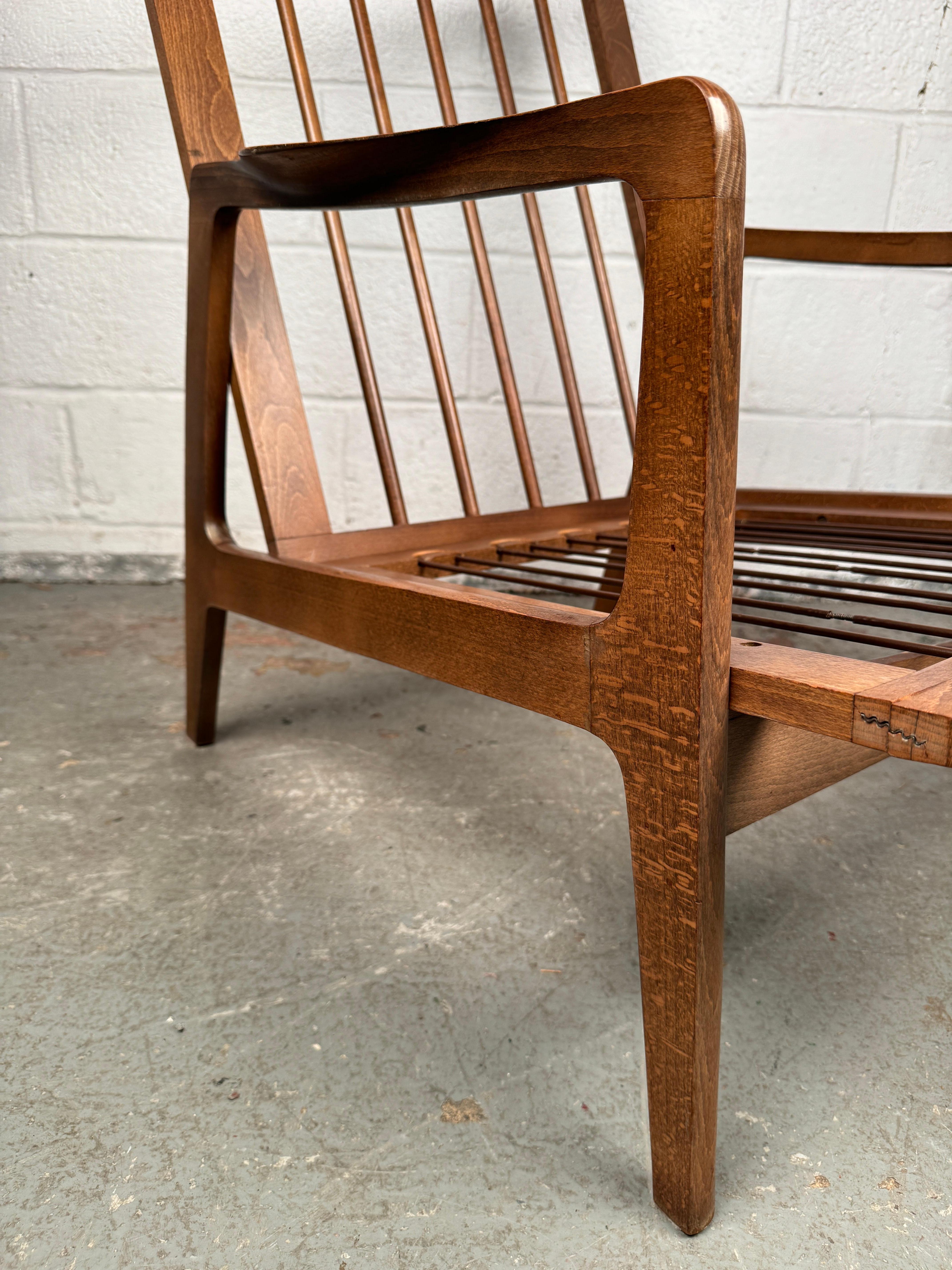 Chaise longue à fleurs vintage avec ottoman en vente 8