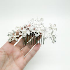 Peigne à cheveux vintage avec perles et cristaux 1990