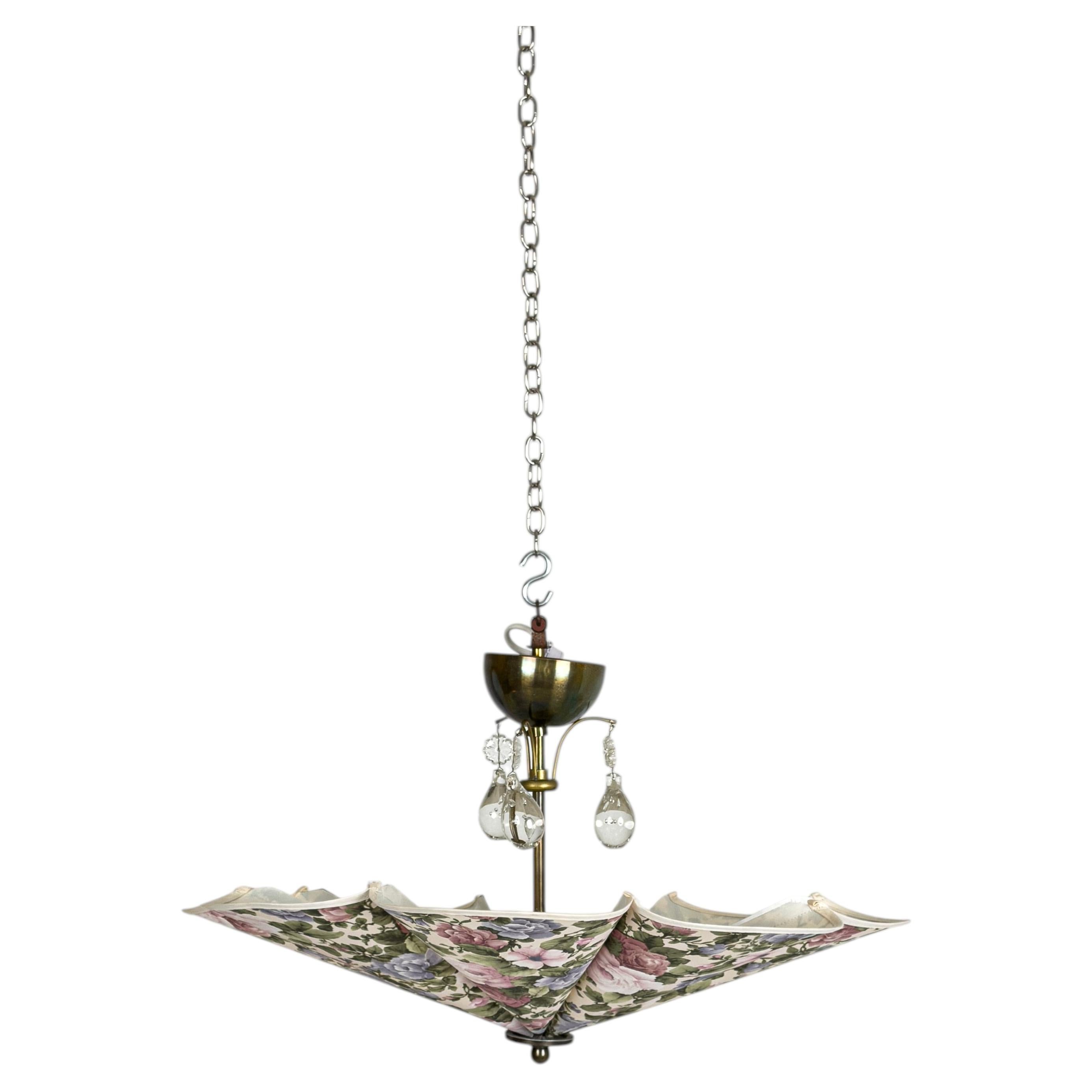 Vintage Floral Petal Pendant Lamp, Sweden, 1980s For Sale