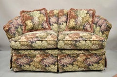 Vintage Floral Print 60" Fully Upholstered Channel Back Loveseat Sofa by Harden