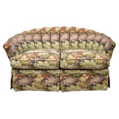 Vintage Floral Print 60" Fully Upholstered Channel Back Loveseat Sofa by Harden