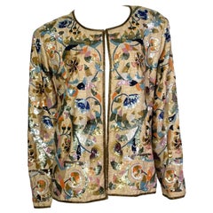 Vintage Floral print embroidered silk blazer, 1970s
