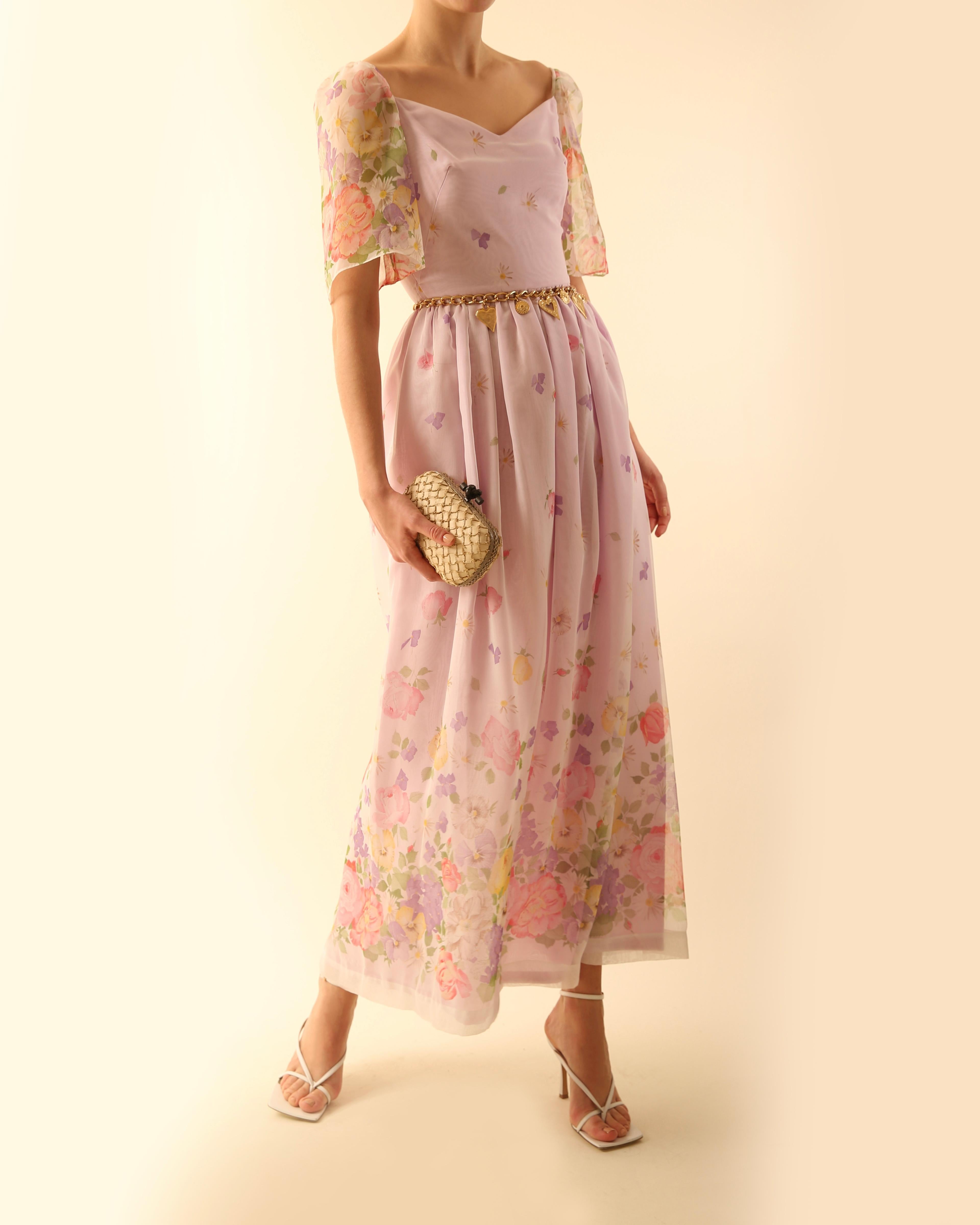 lilac puff sleeve dress