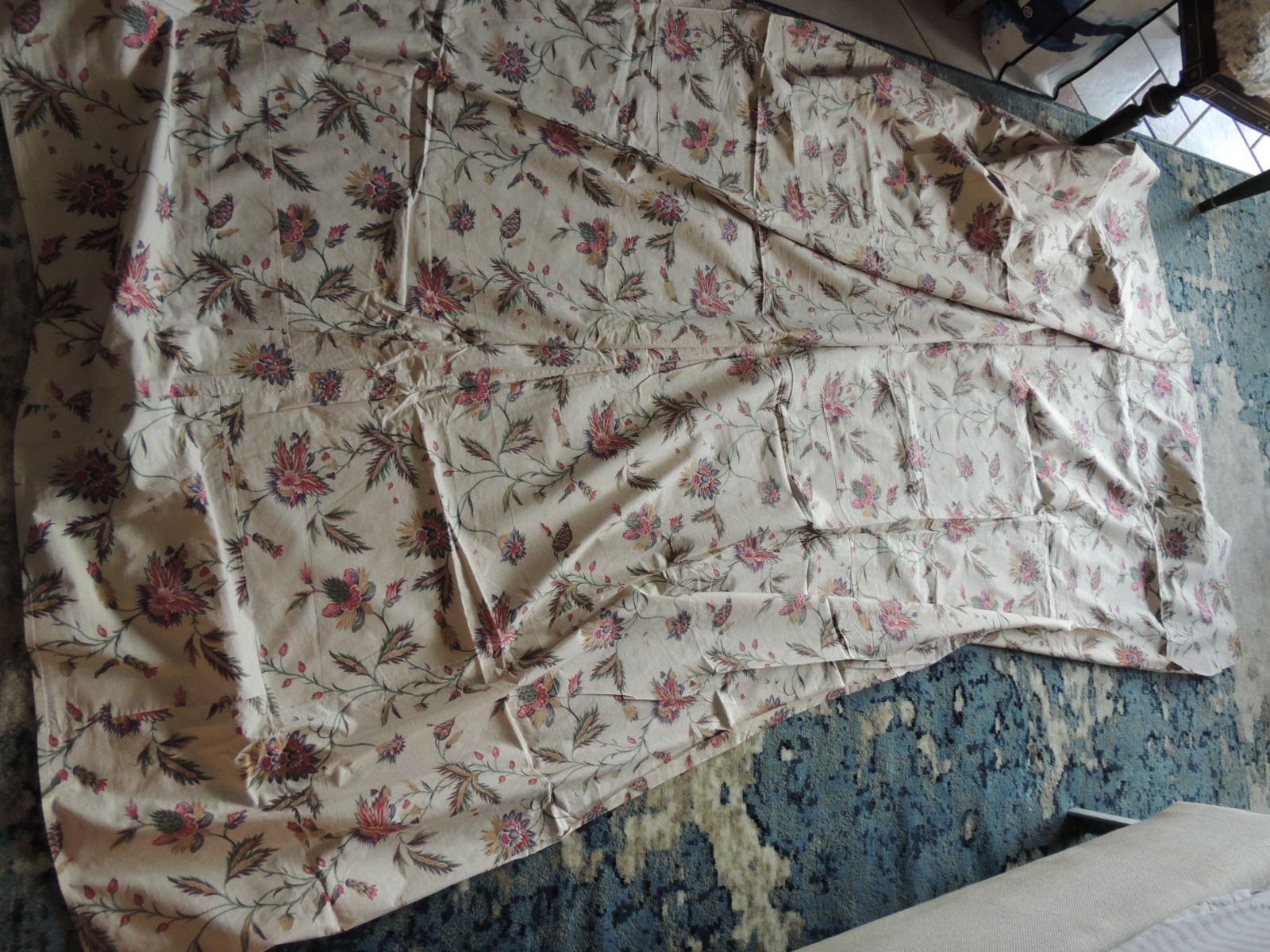 English Vintage Floral Printed Textile Panel