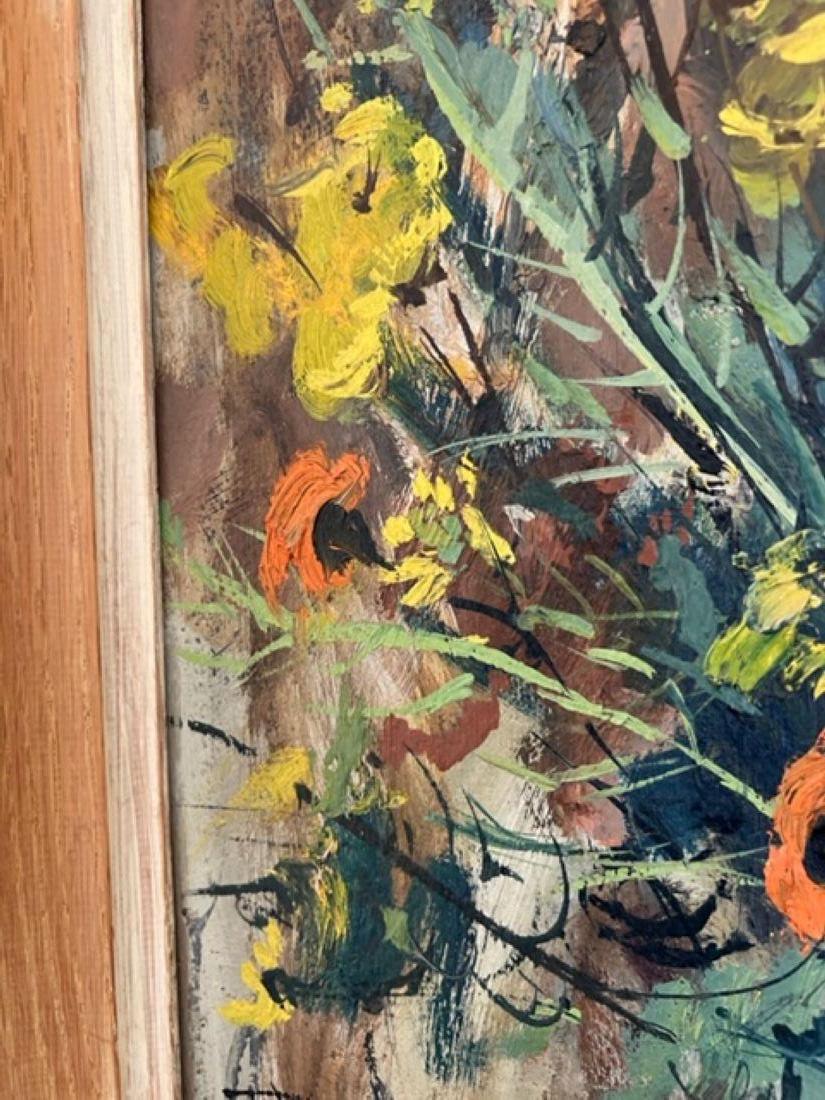 Vintage Floral Still Life Oil Painting by Ted Christensen 2