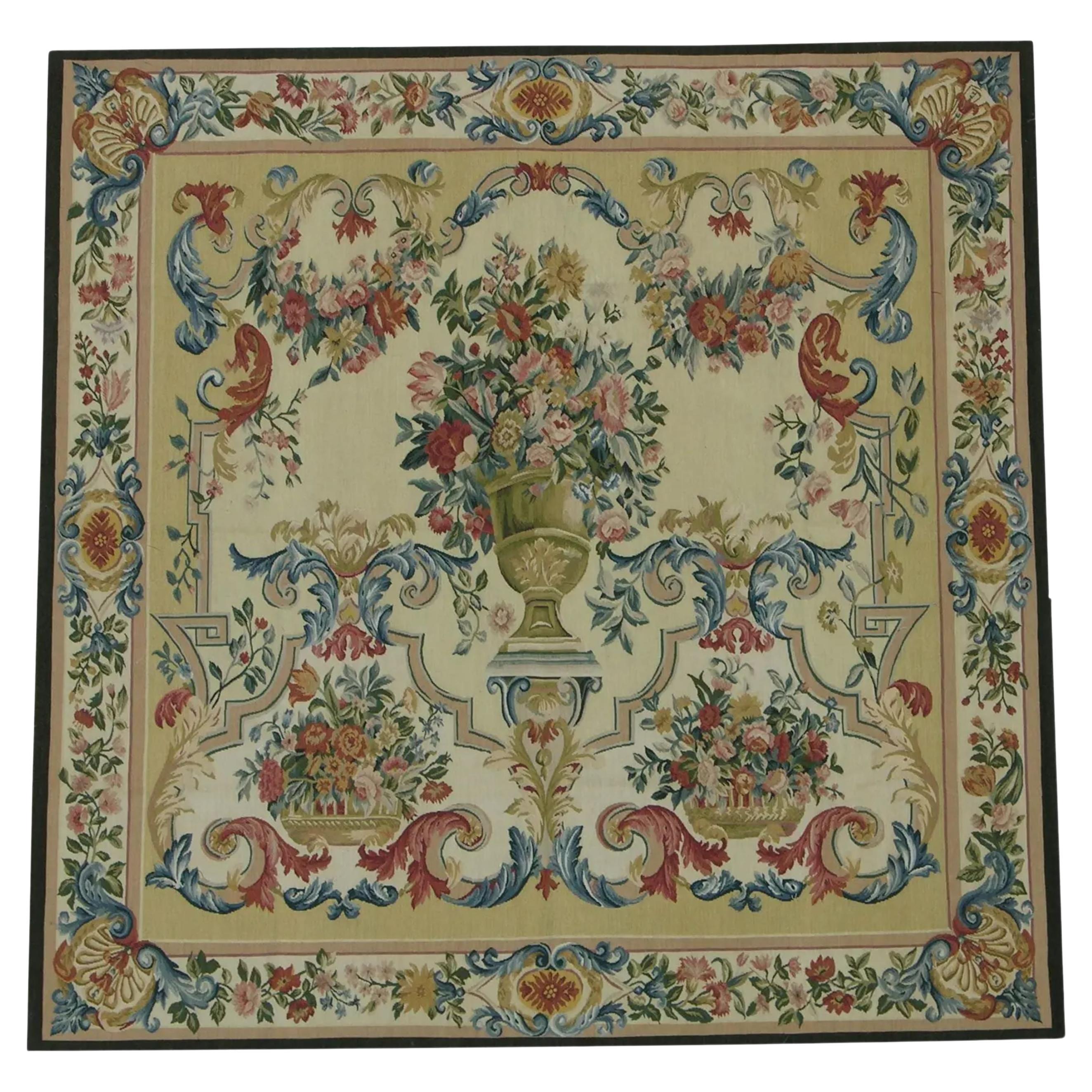 Vintage Floral Tapestry 5.1X5 For Sale