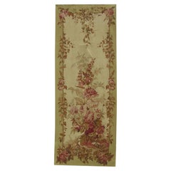 Vintage Floral Tapestry in Red & Tan 8.1X3.1