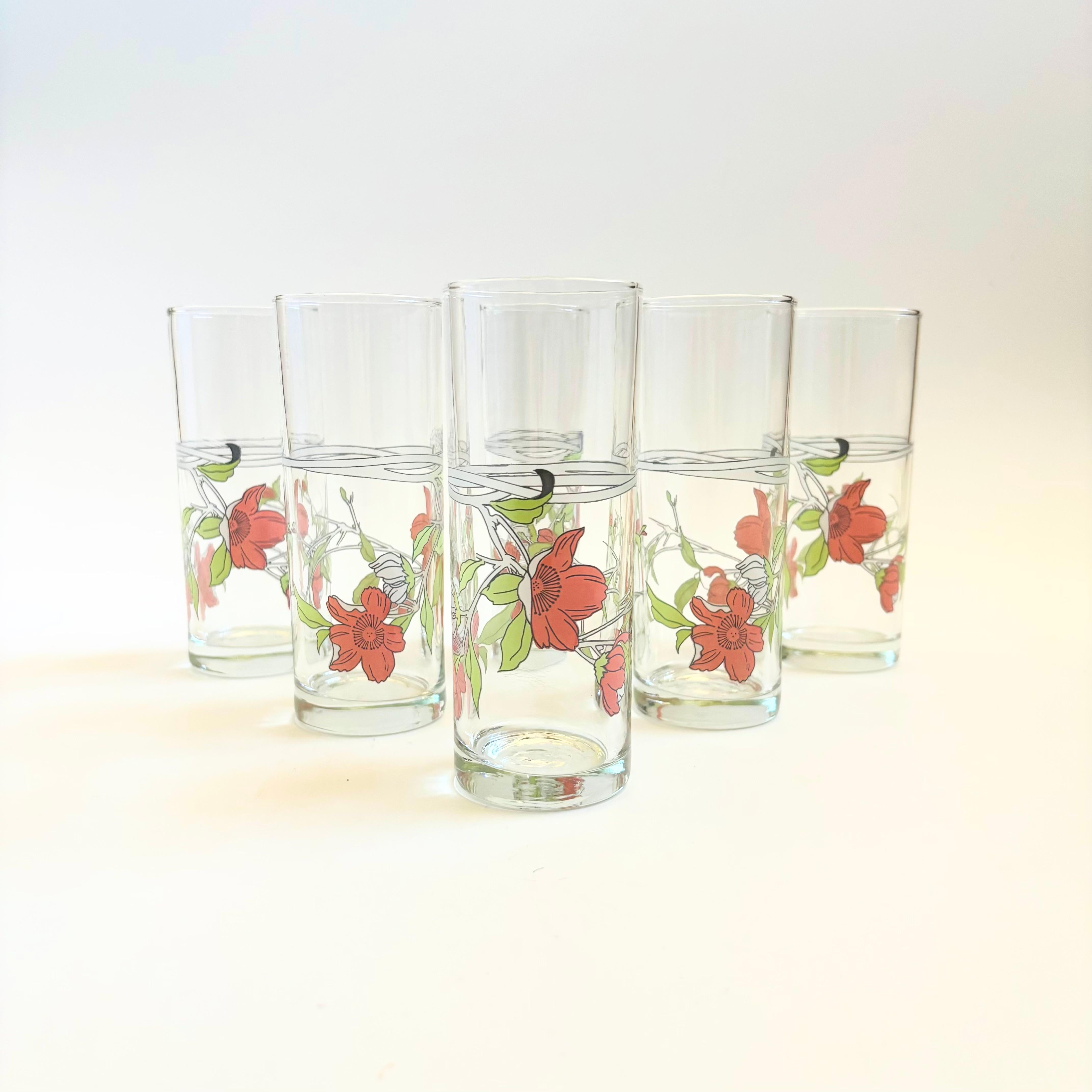 Vintage Floral Becher - Satz von 6 im Angebot 3