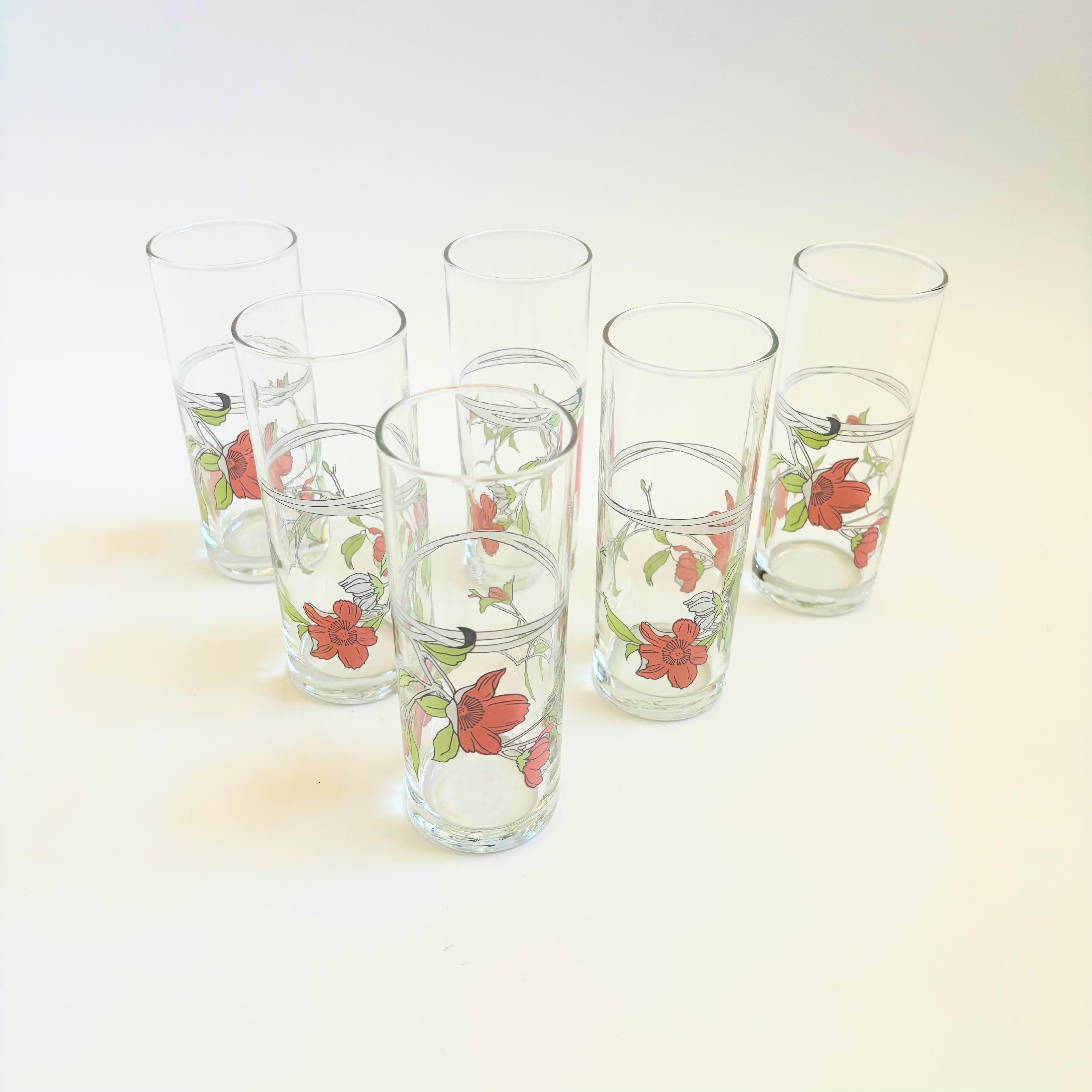 Vintage Floral Becher - Satz von 6 im Angebot 4