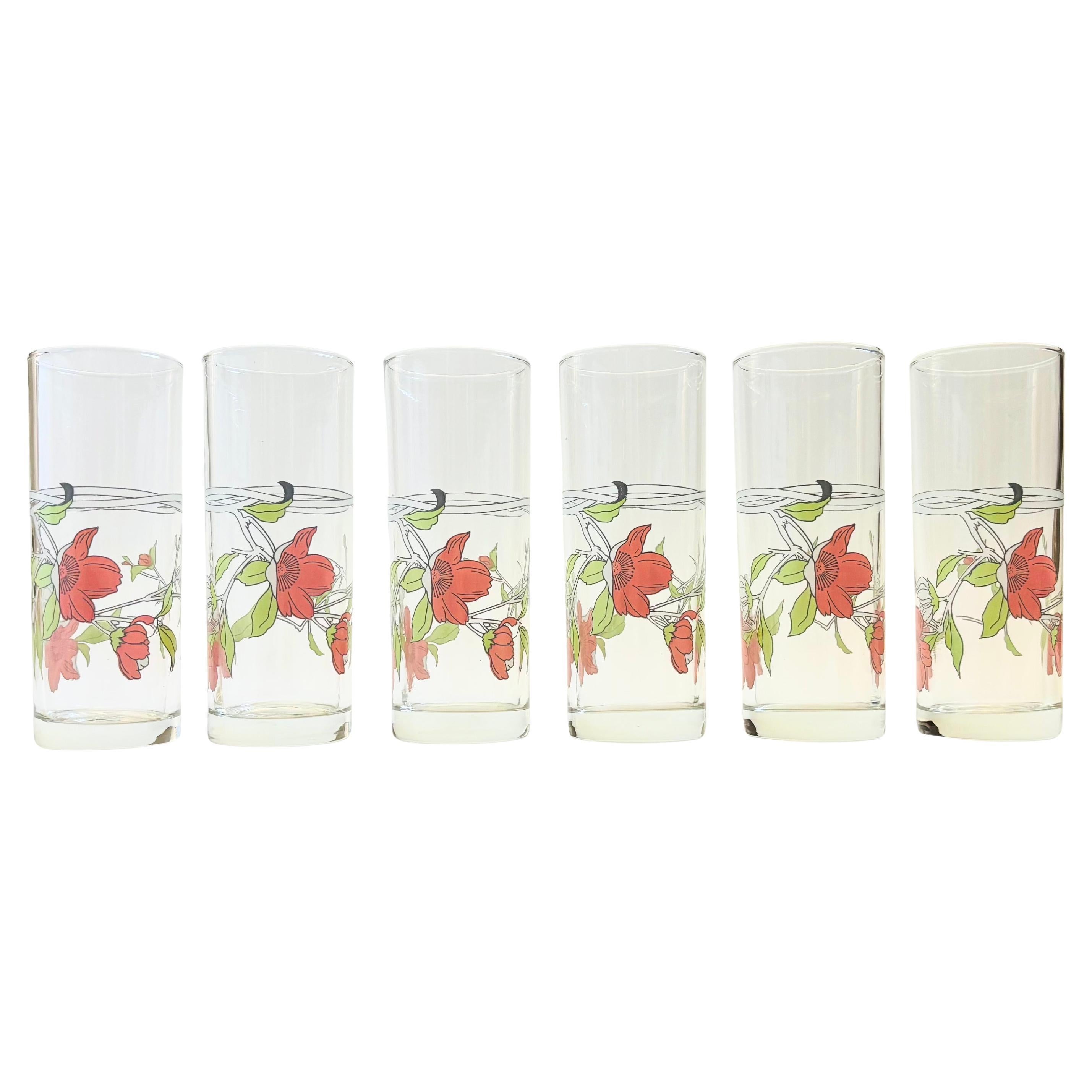 Vintage Floral Becher - Satz von 6 im Angebot