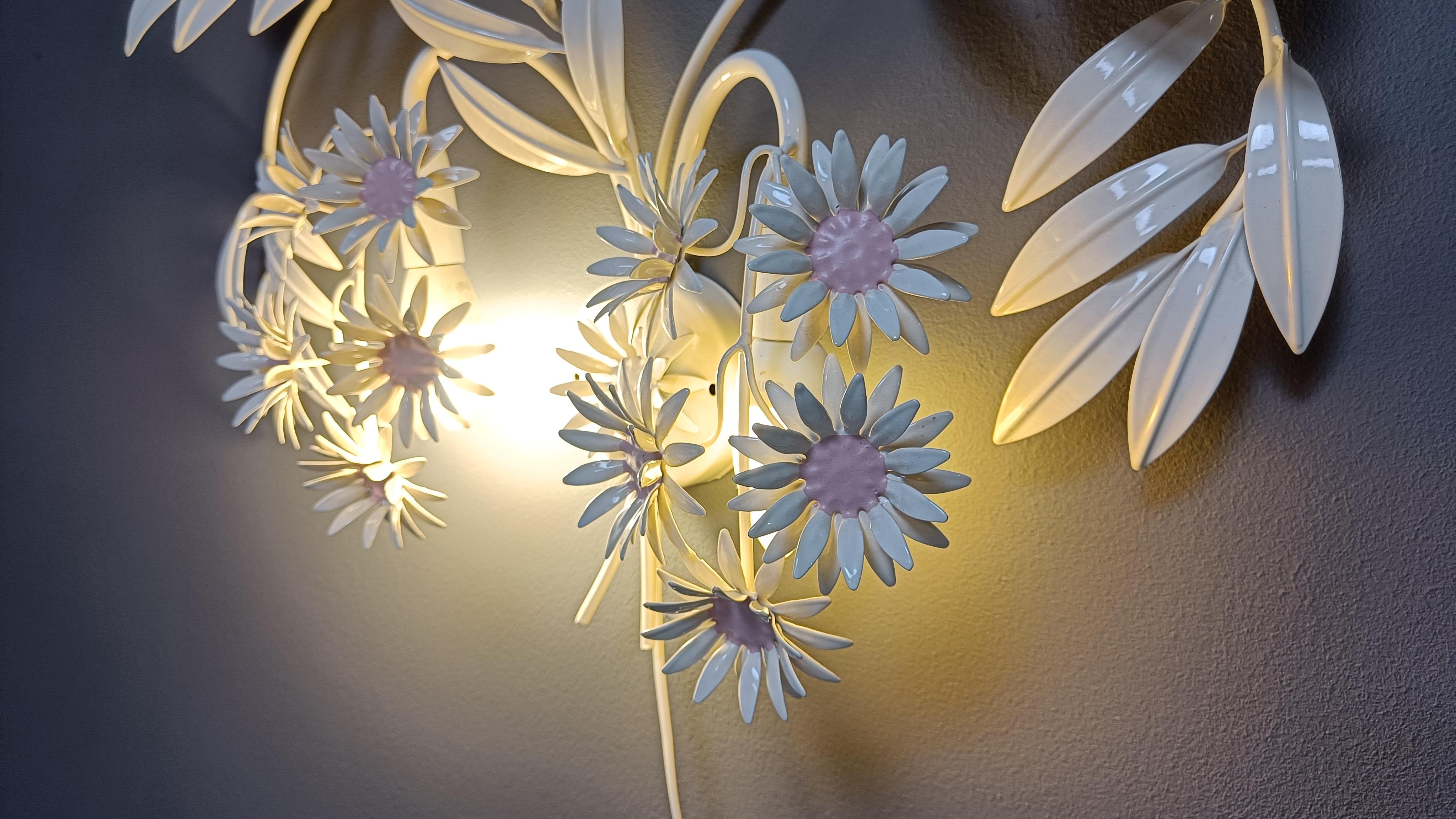 Vintage floral  lámpara de pared de Hans Kögl , años 70 en venta 5