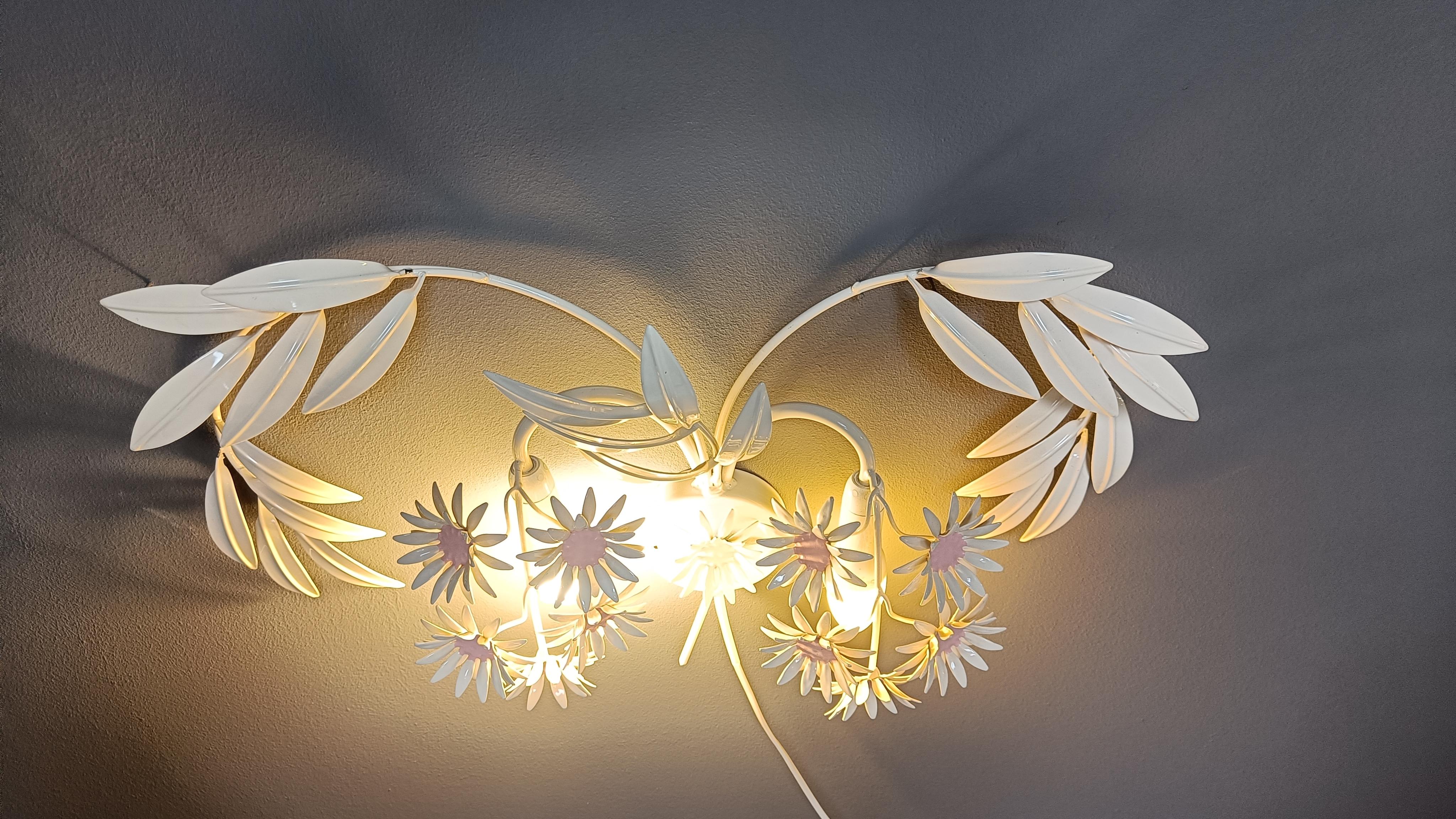 Vintage floral  lámpara de pared de Hans Kögl , años 70 en venta 6
