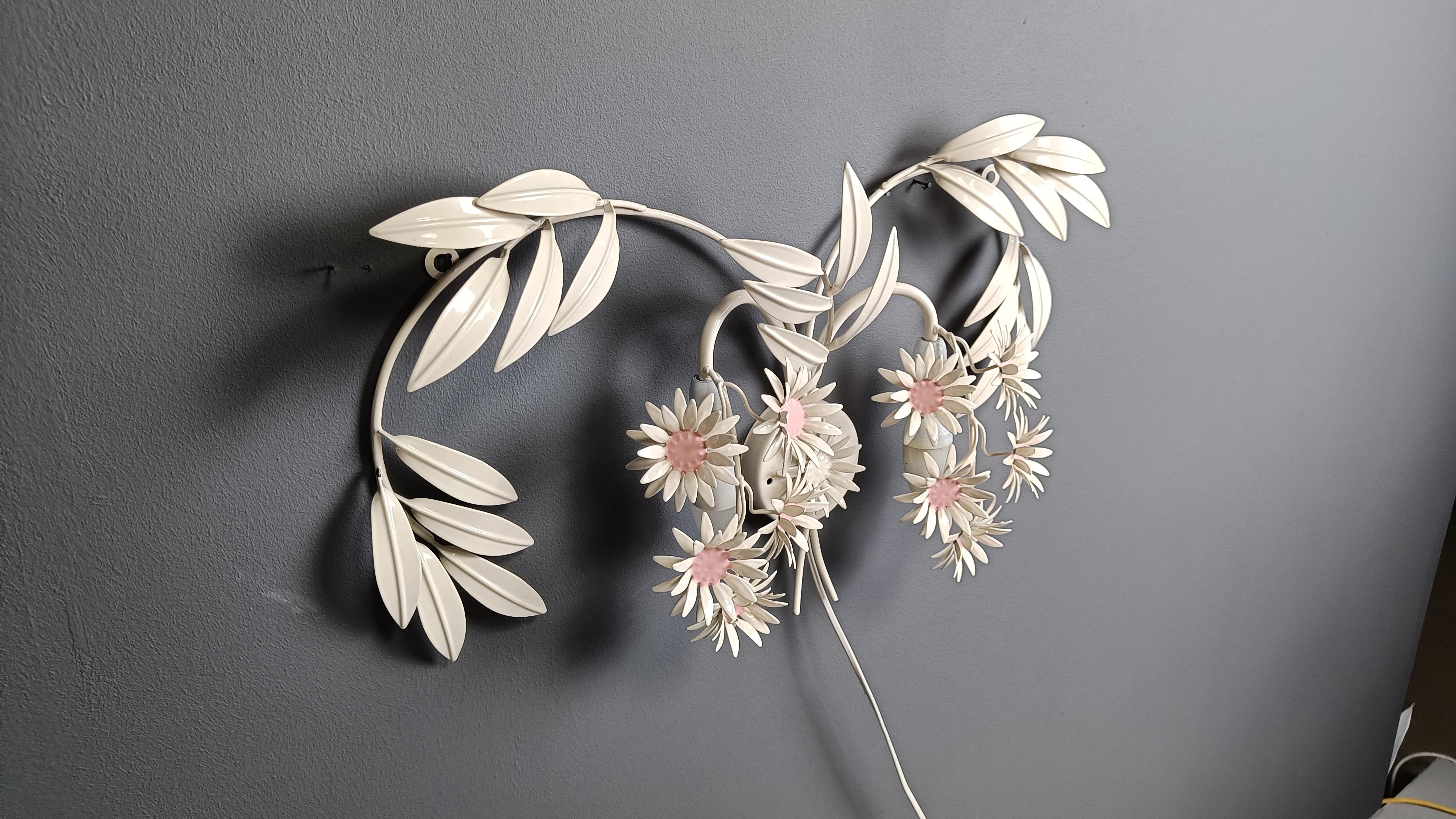 Vintage floral  lámpara de pared de Hans Kögl , años 70 en Bueno estado para la venta en Leuven, Vlaams Gewest