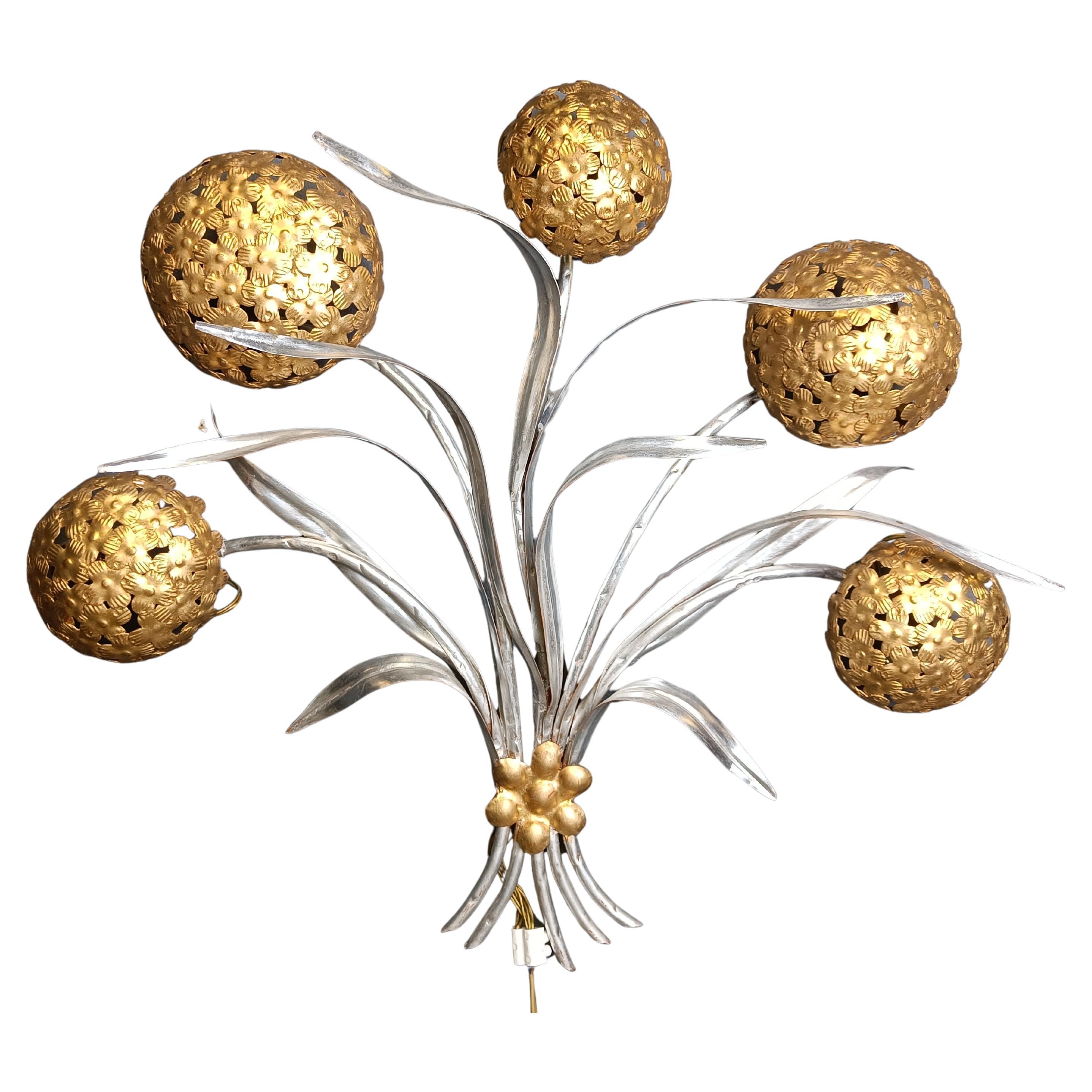 Vintage floral  wall lamp by Hans Kögl , 1970s