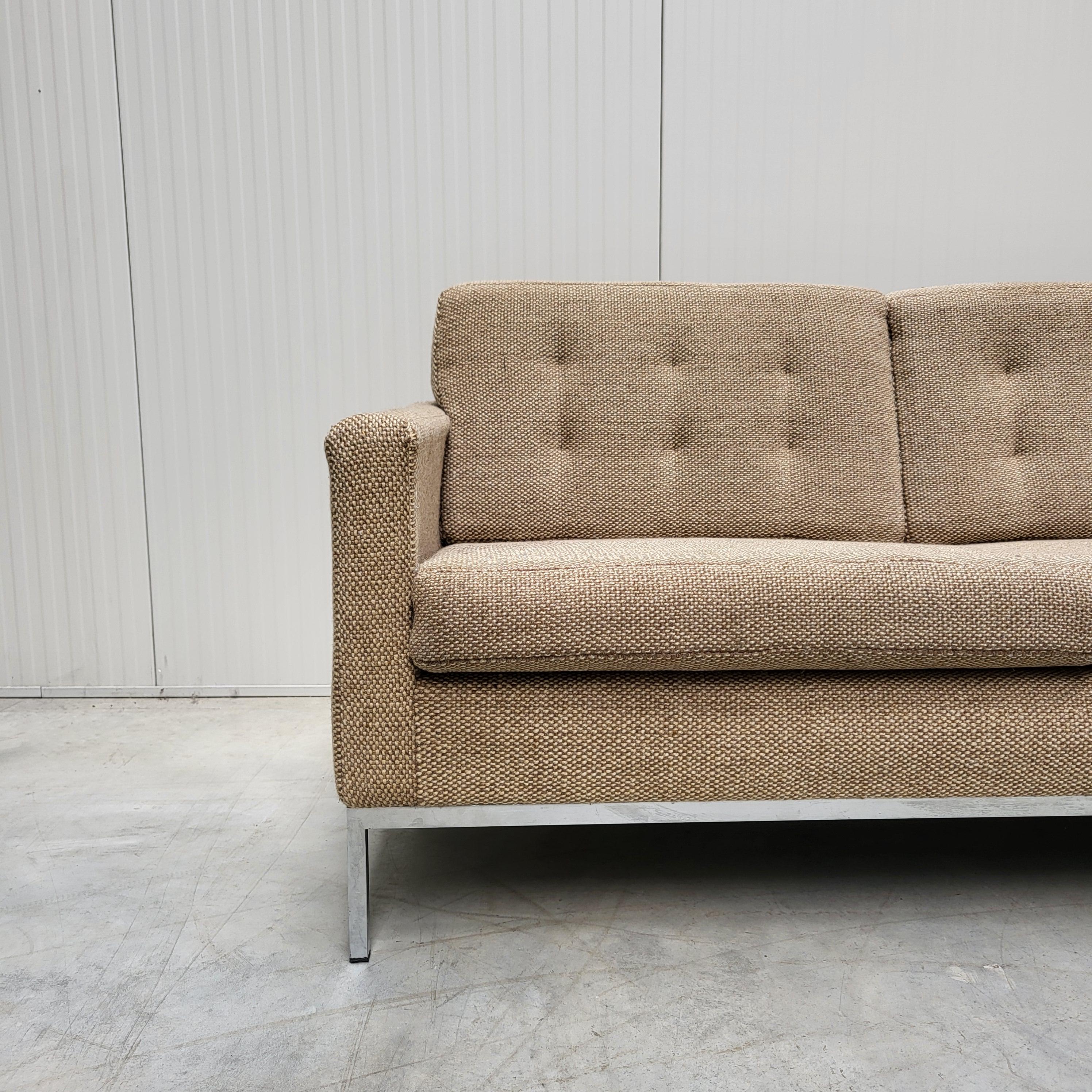 Hand-Crafted Vintage Florence Knoll 3 Seater Sofa by Knoll Cato Wool 1970s