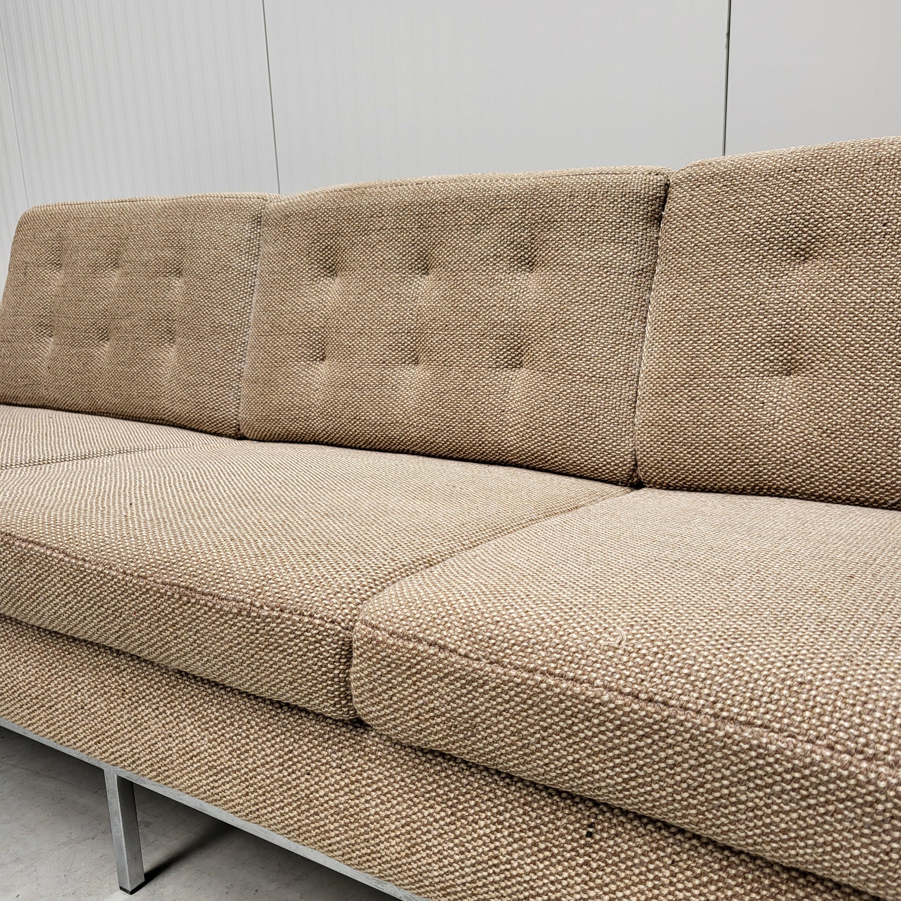 Vintage Florence Knoll 3 Seater Sofa by Knoll Cato Wool 1970s In Good Condition In Aachen, NW
