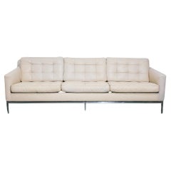 Vintage Florence Knoll 3-Seater Sofa in Leather