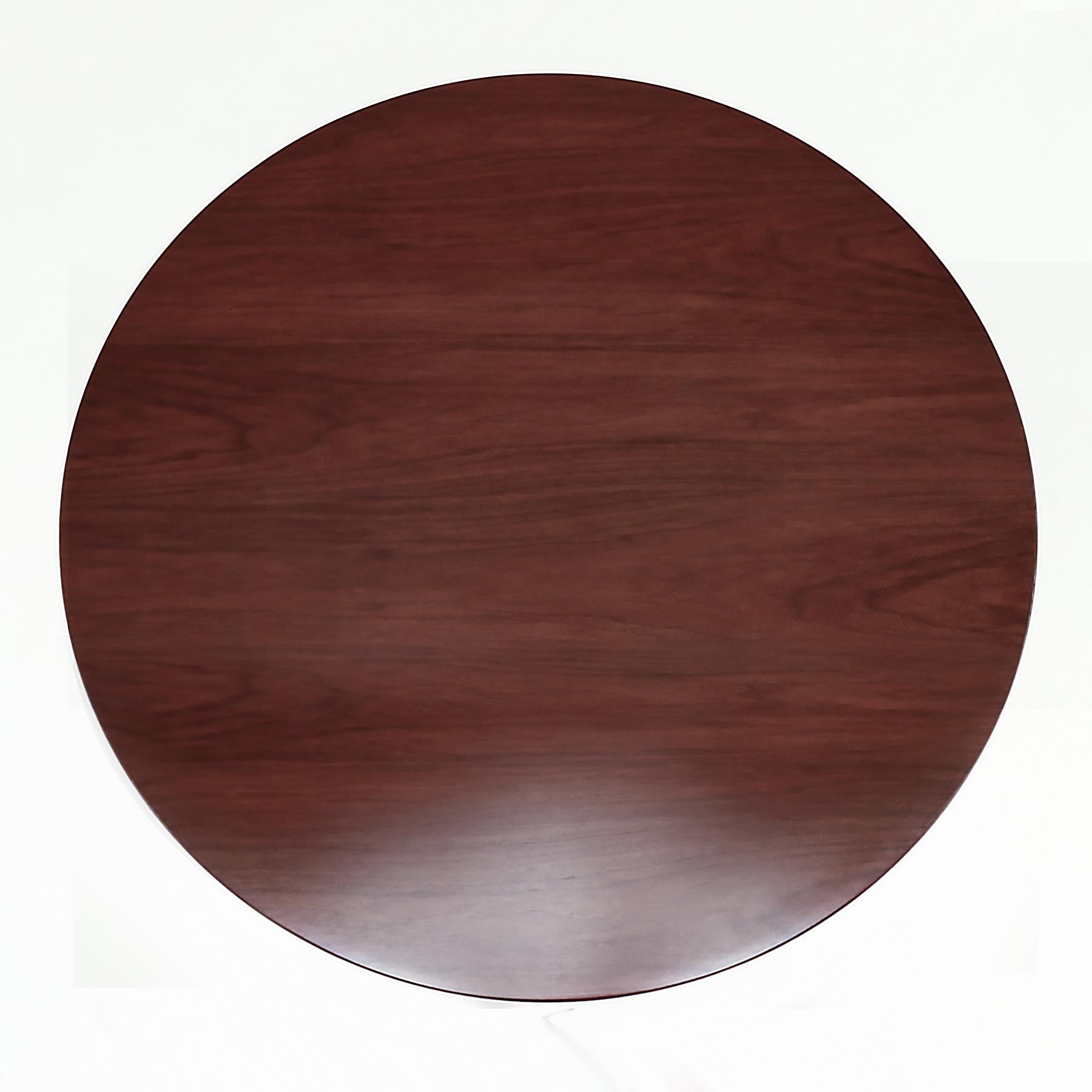 Vintage Florence Knoll circular Walnut and chrome dining or conference table  In Good Condition In Highclere, Newbury