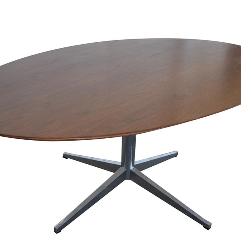 Vintage Florence Knoll Dark Walnut Conference Dining Table For Sale at