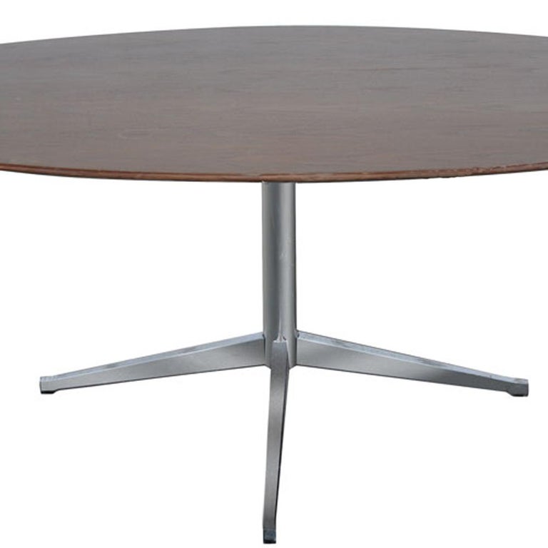 Vintage Florence Knoll Dark Walnut Conference Dining Table For Sale at