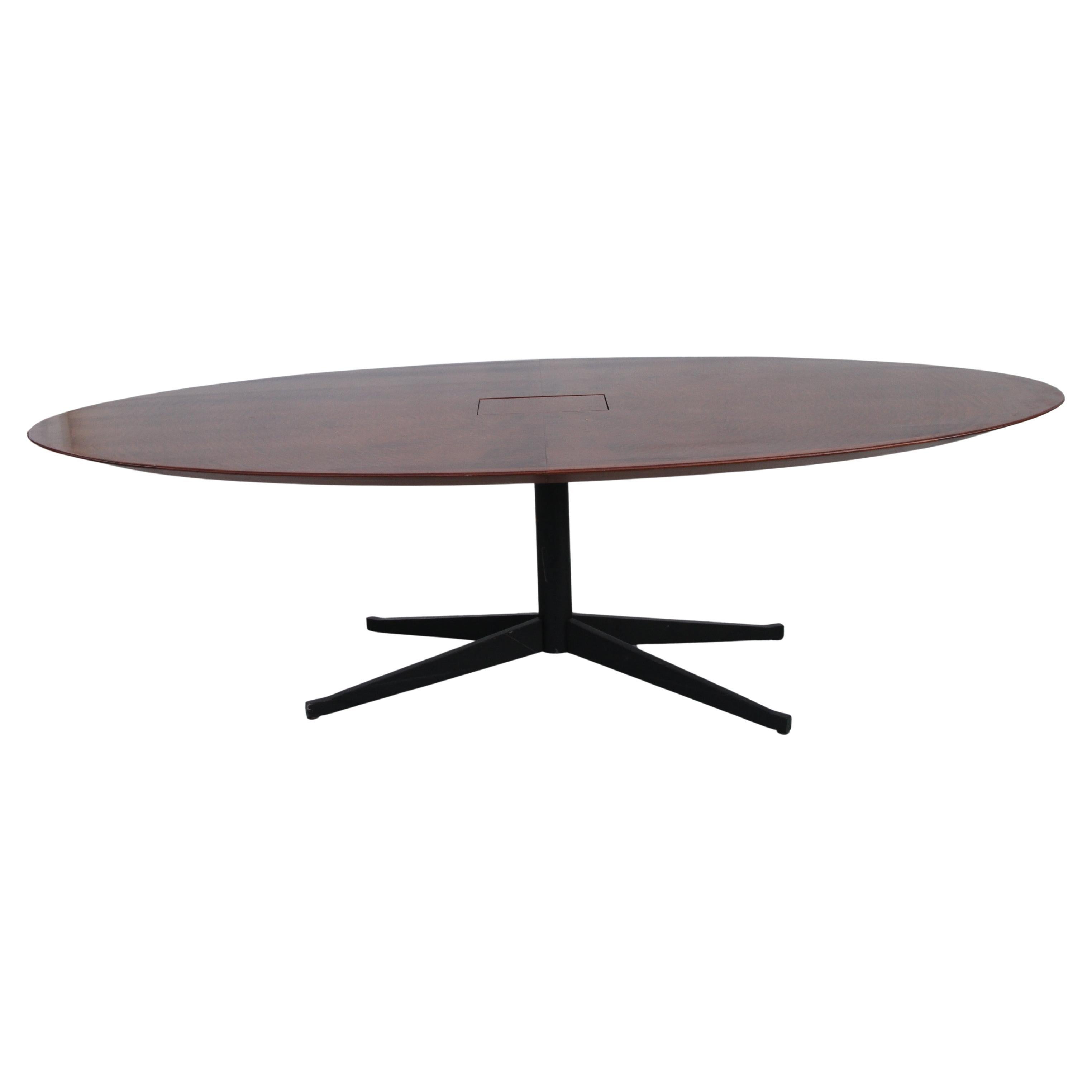 Bureau vintage Florence Knoll avec plateau en érable rouge matelassé en vente