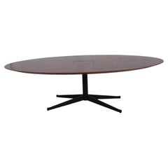Escritorio vintage Florence Knoll con tapa de arce rojo acolchado