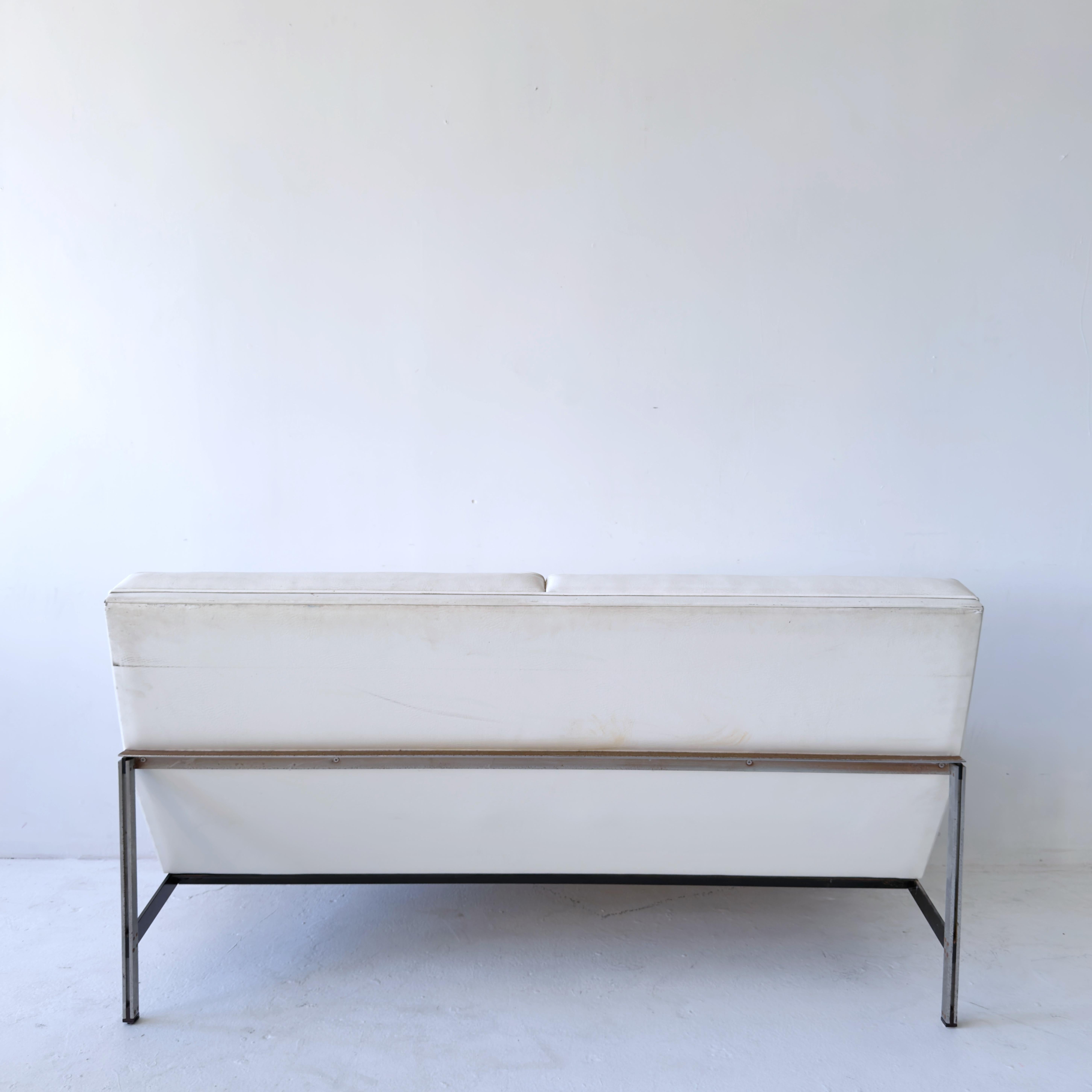 Fine XX secolo Sezionale modulare in pelle Florence Knoll d'epoca con etichette Modernica in vendita