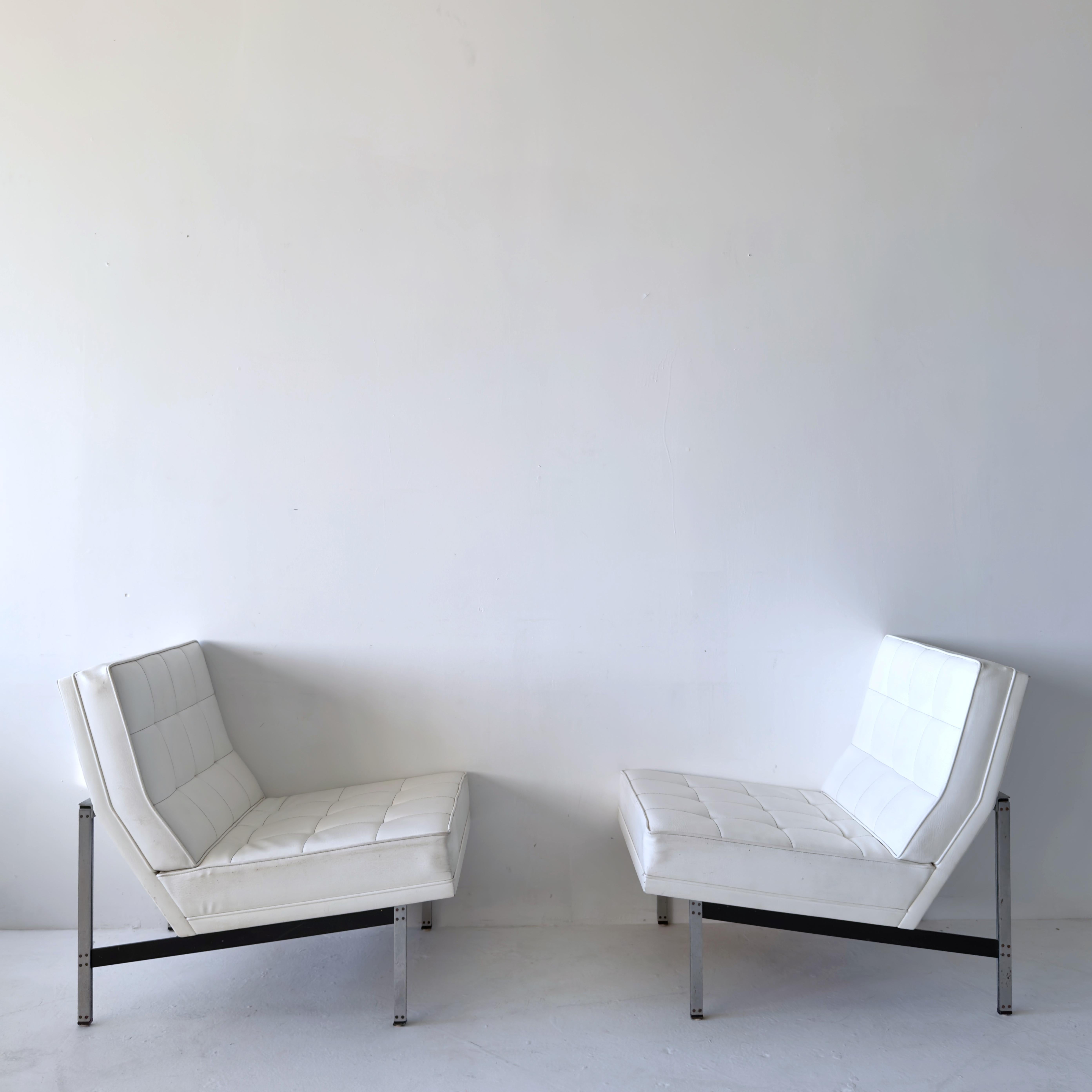 Sezionale modulare in pelle Florence Knoll d'epoca con etichette Modernica in vendita 2