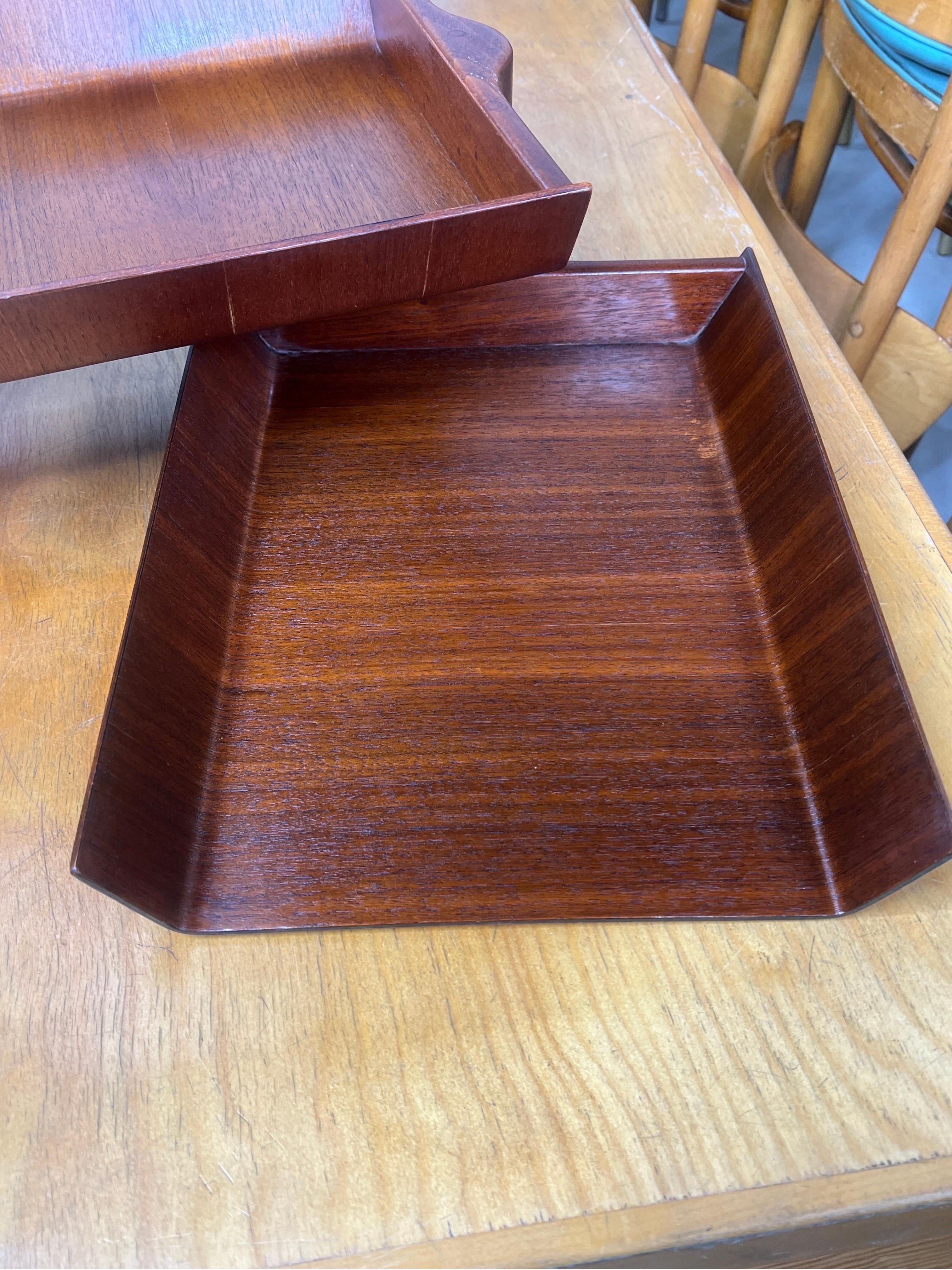Vintage Florence Knoll Molded Plywood Architectural Letter Tray For Sale 5