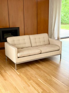 Vintage Florence Knoll Relaxed Two-Seater Sofa Neutral Ivory