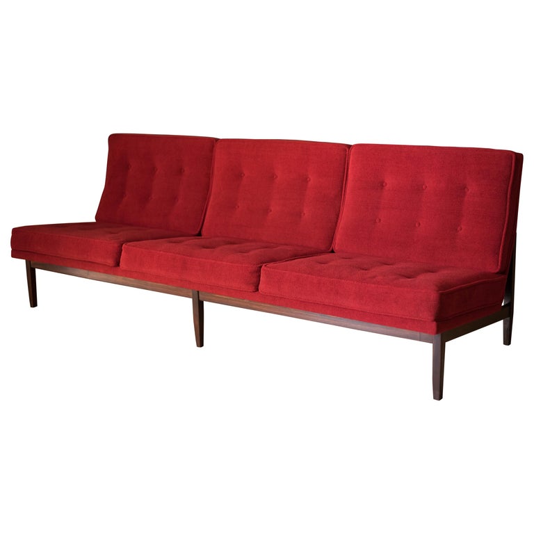 Vintage Florence Knoll ThreeSeat Rosewood Sofa For Sale at 1stDibs