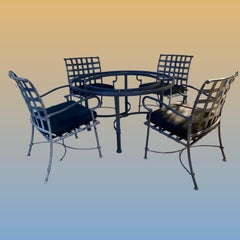Brown Jordan Florentine "Attributed" Outdoor Dining Set Round Table/ 4 Chairs
