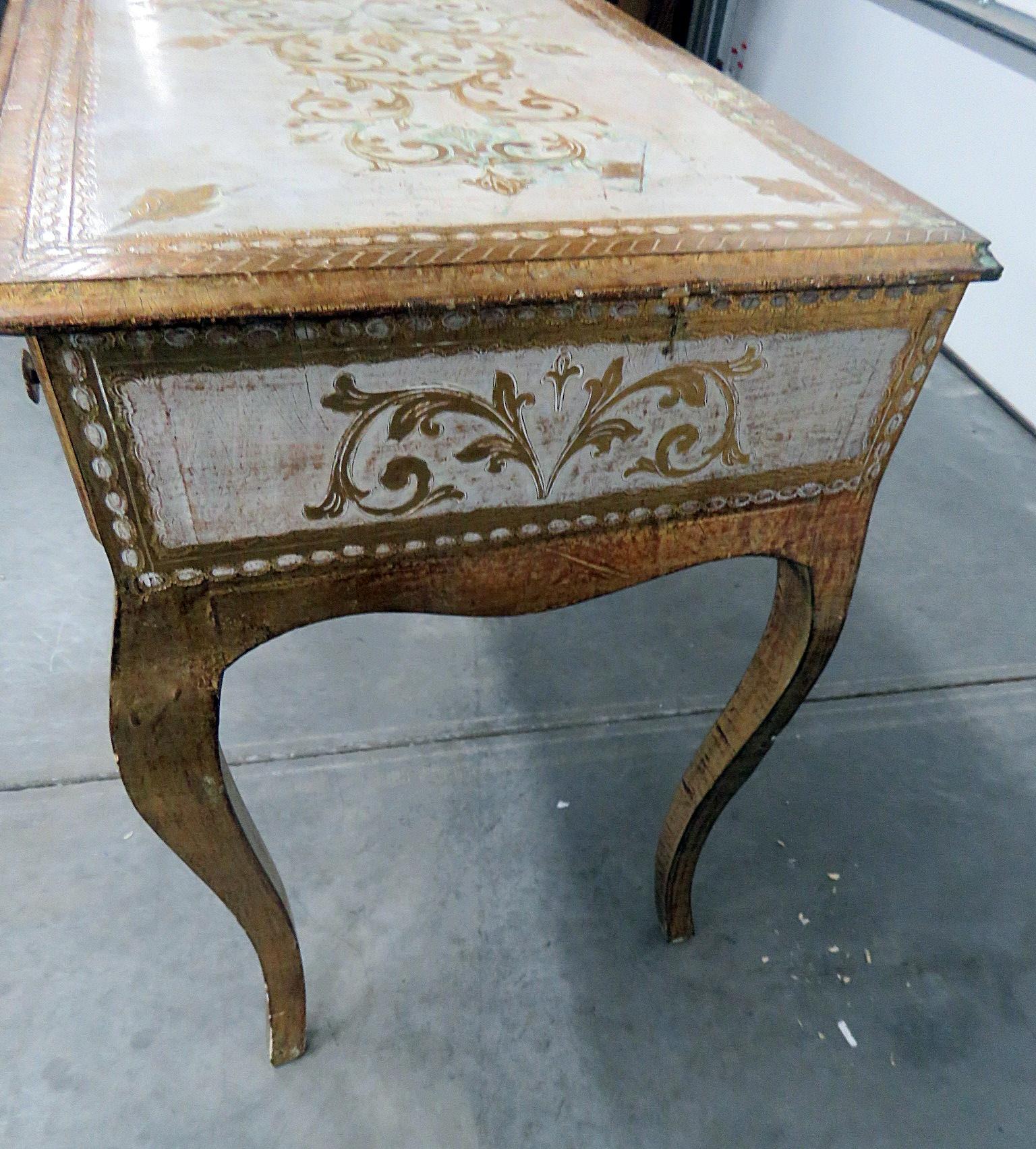 distressed writing desk