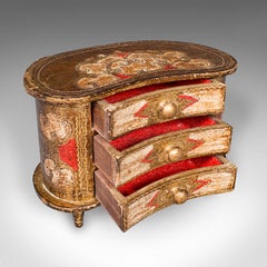 Vintage Florentine Jewellery Box, Italian Keepsake Chest of Drawers, Miniature